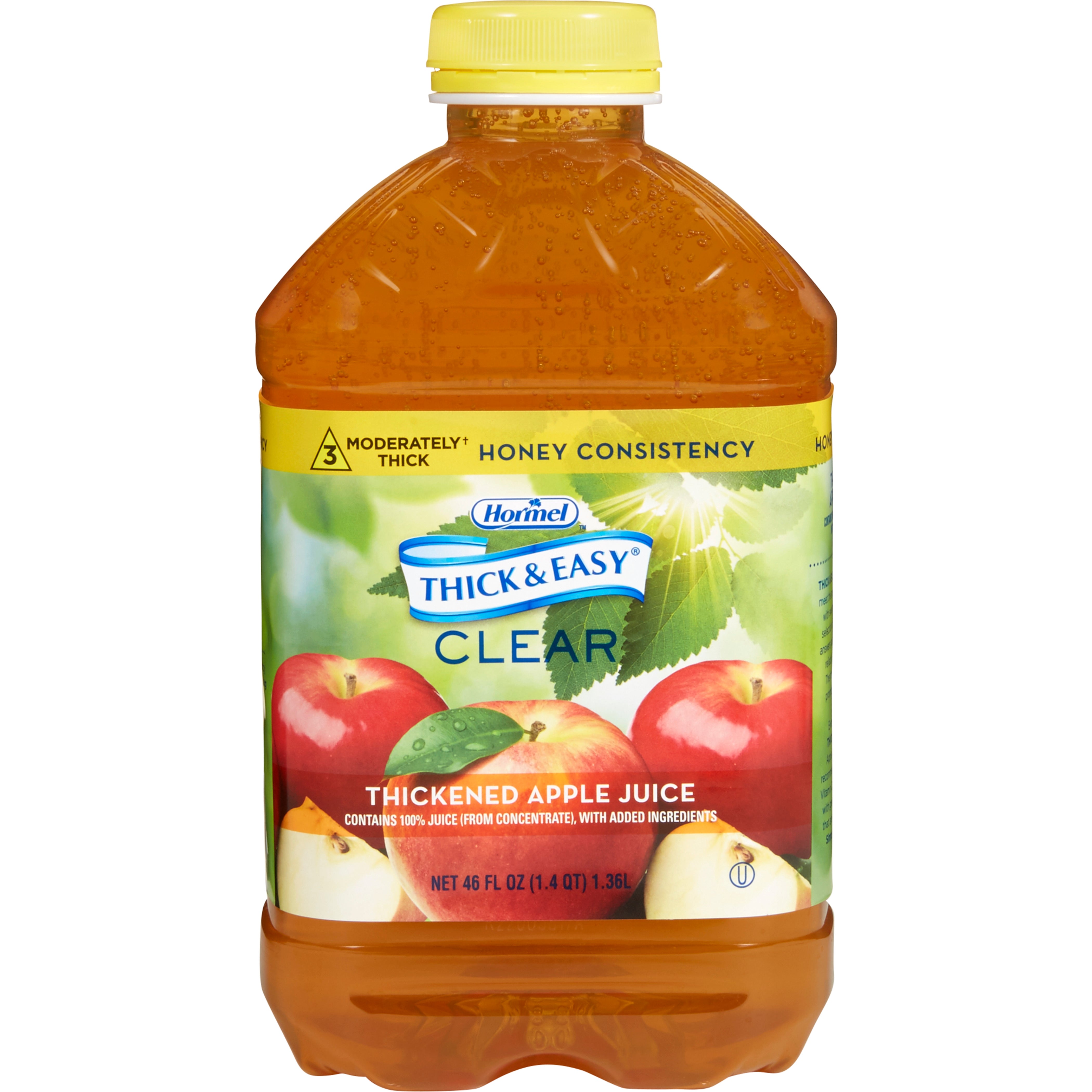 Thickened Beverage Thick & Easy® 46 oz. Bottle Apple Flavor Liquid IDDSI Level 3 Moderately Thick/Liquidized