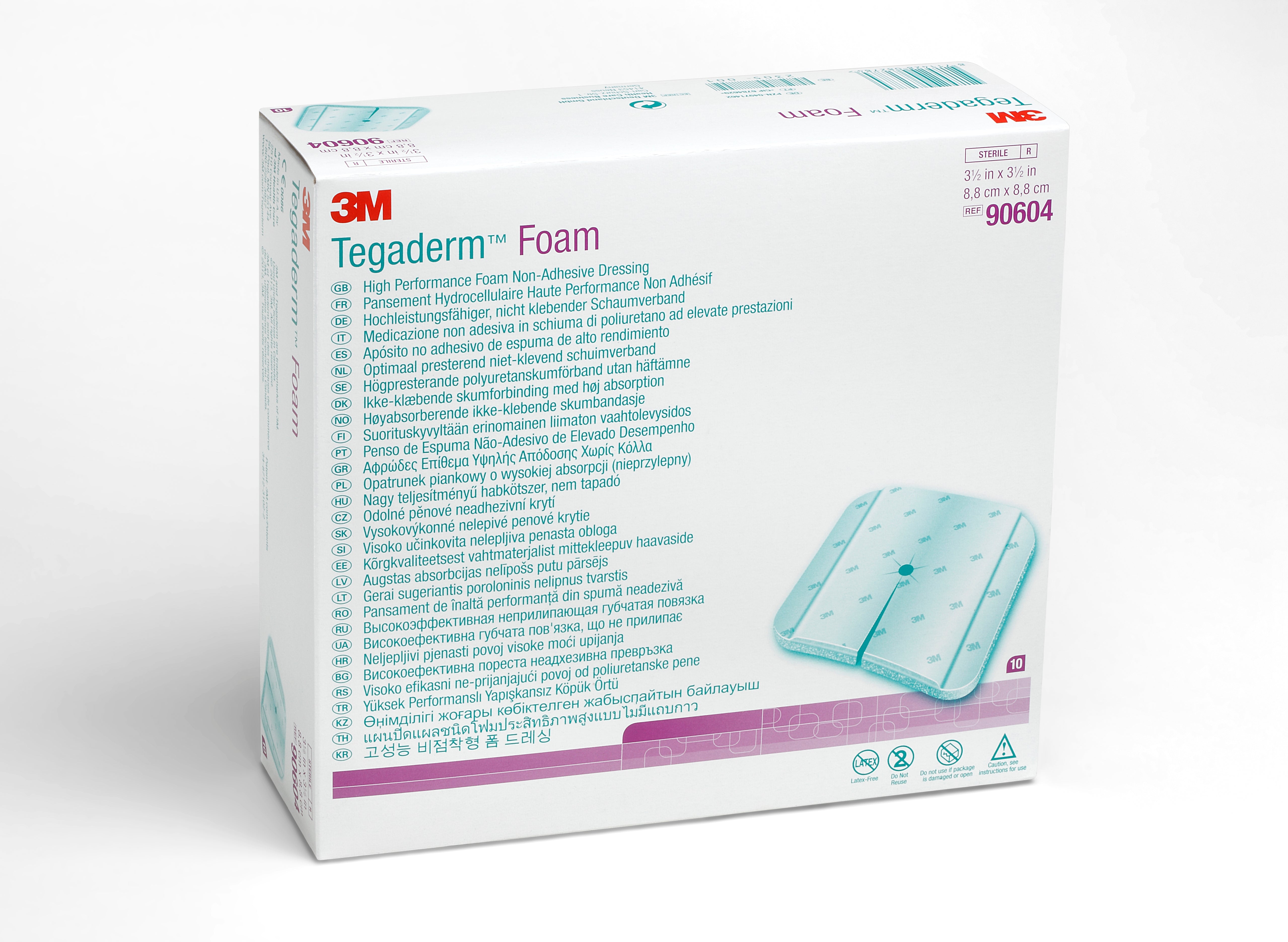 Foam Dressing 3M Tegaderm High Performance 3-1/2 X 3-1/2 Inch Without Border Film Backing Nonadhesive Fenestrated Square Sterile, Packaging Type- Box