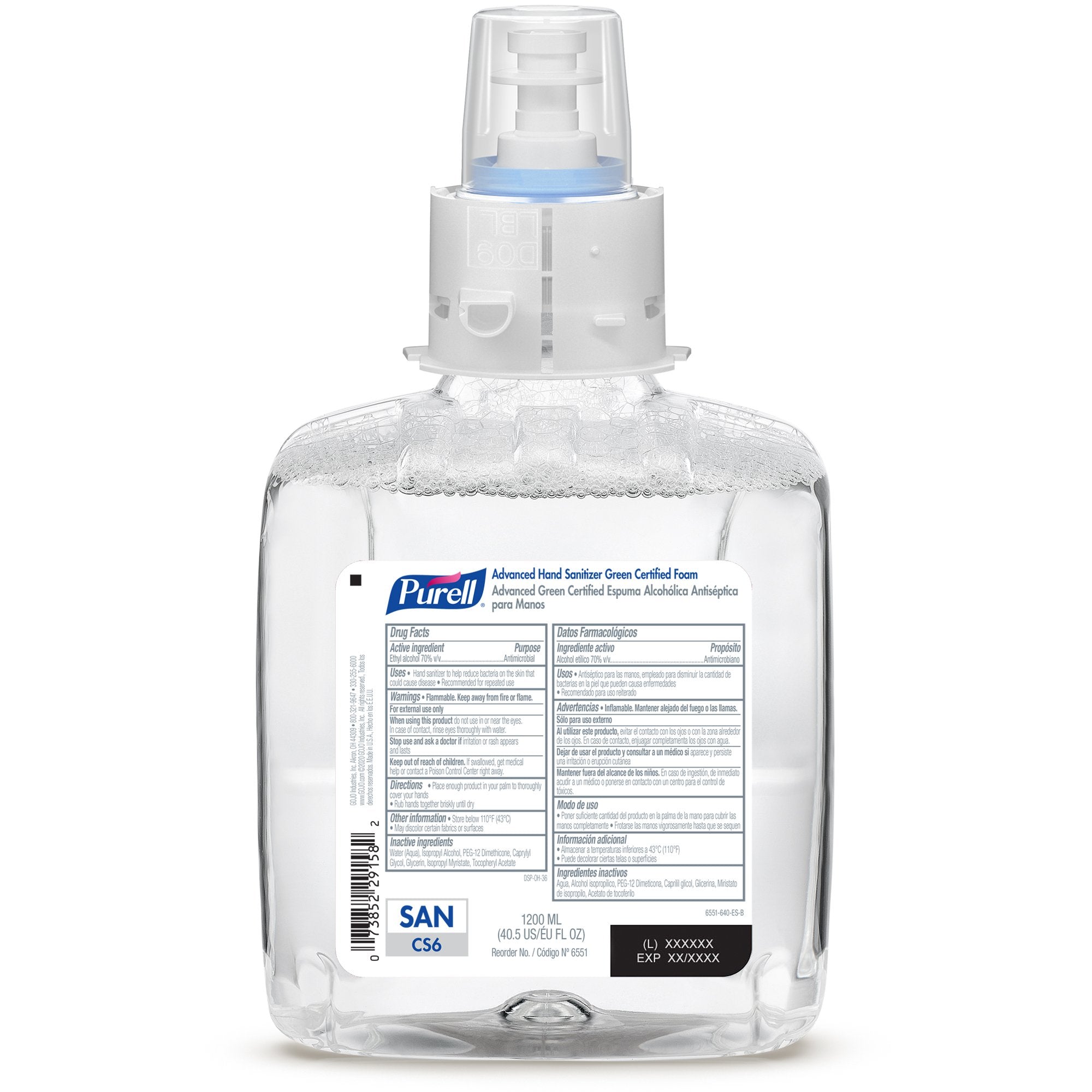 Hand Sanitizer Purell Advanced 1200 mL Ethyl Alcohol Foaming Dispenser Refill Bottle, Packaging Type- Case