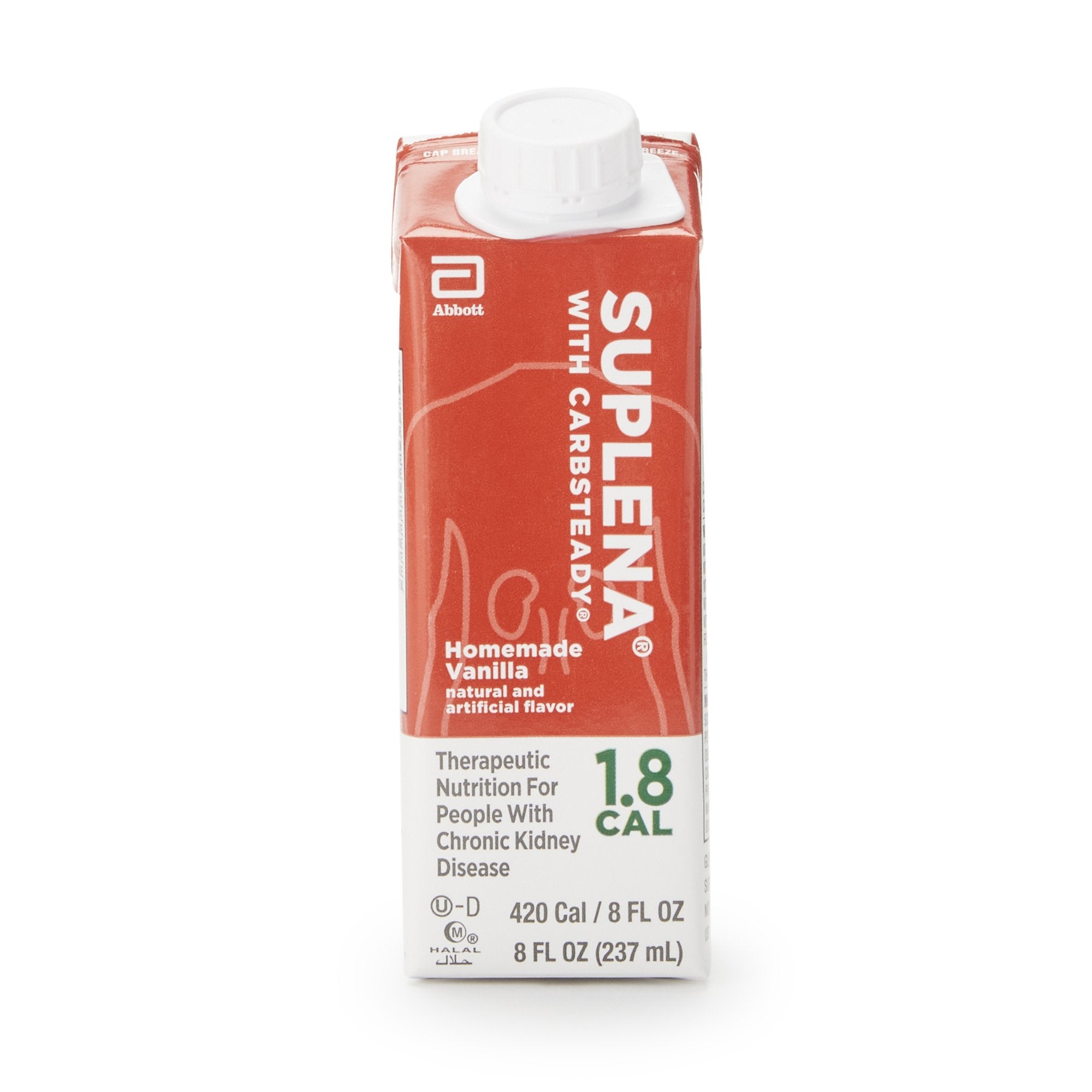 Oral Supplement Suplena with Carbsteady Vanilla Flavor Liquid 8 oz. Reclosable Carton, Packaging Type- Case