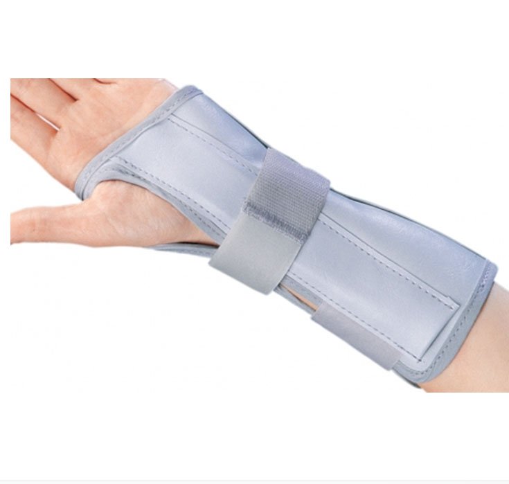 Wrist / Forearm Brace ProCare® Universal Aluminum / Flannelette / Nylon Right Hand Black / Blue One Size Fits Most