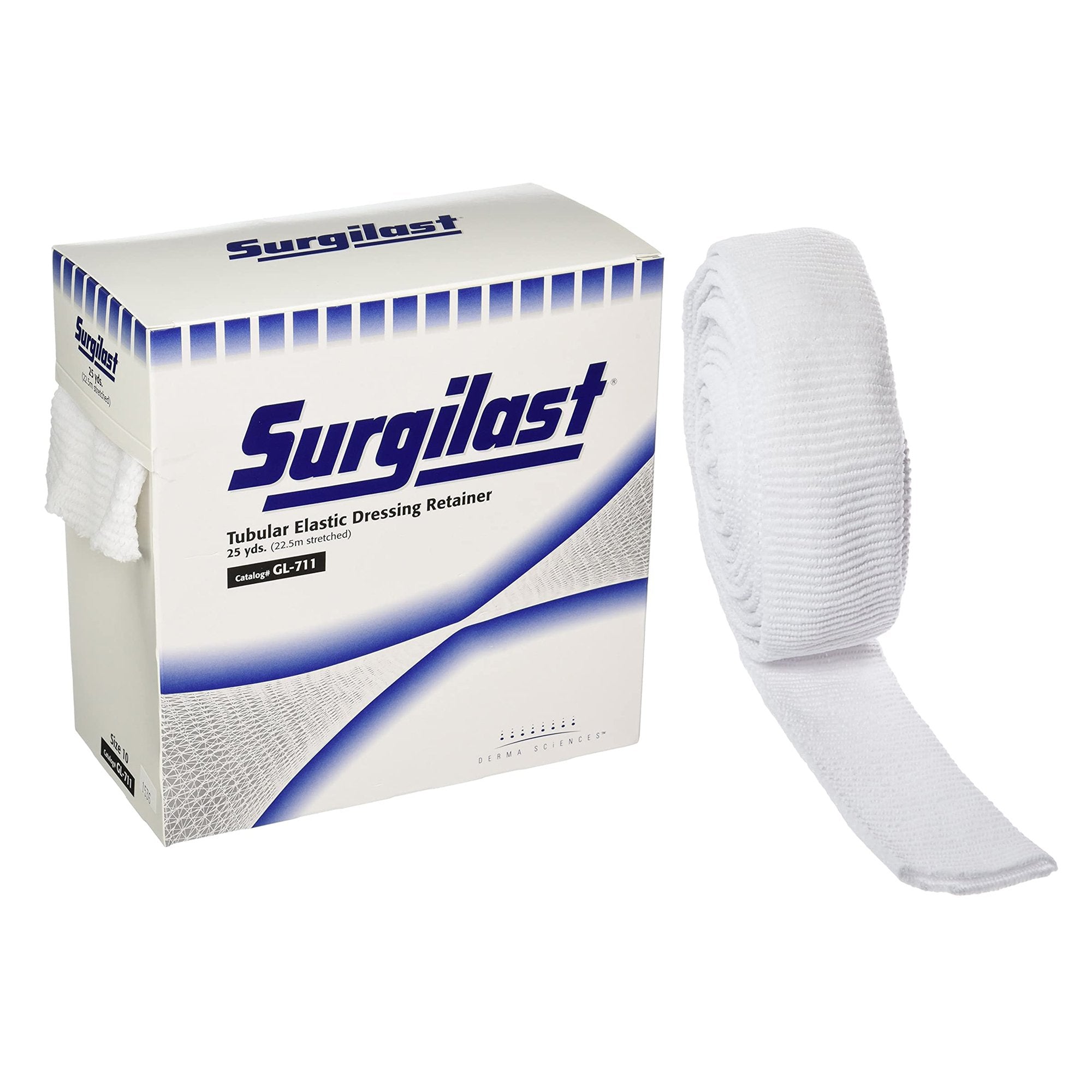 Elastic Net Retainer Dressing Surgilast Tubular Elastic 25 Yard Size 10 White X-Large Chest / Back / Perineum / Axilla NonSterile