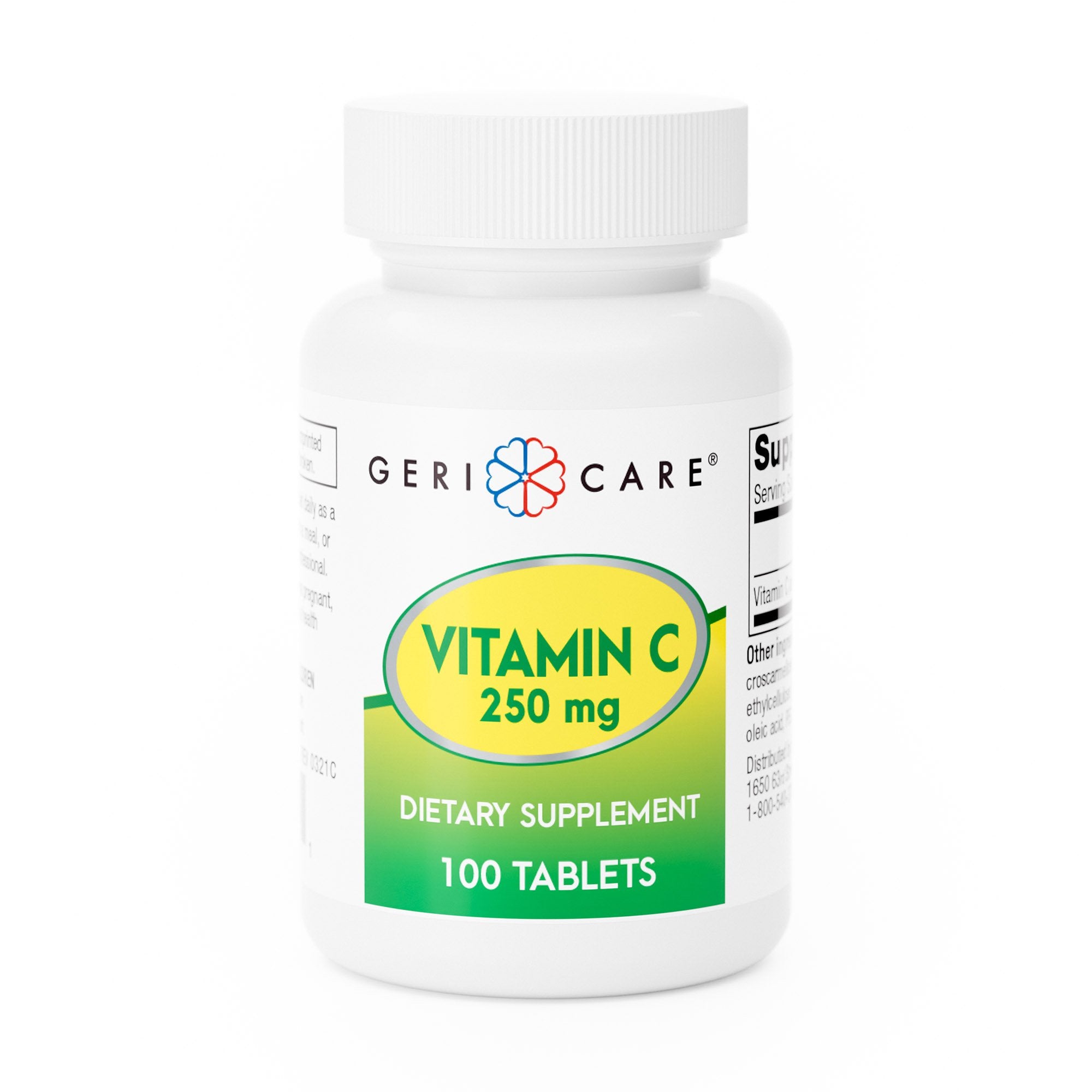 Vitamin C Supplement Geri-Care Ascorbic Acid 250 mg Strength Tablet 100 per Bottle, Packaging Type- Case