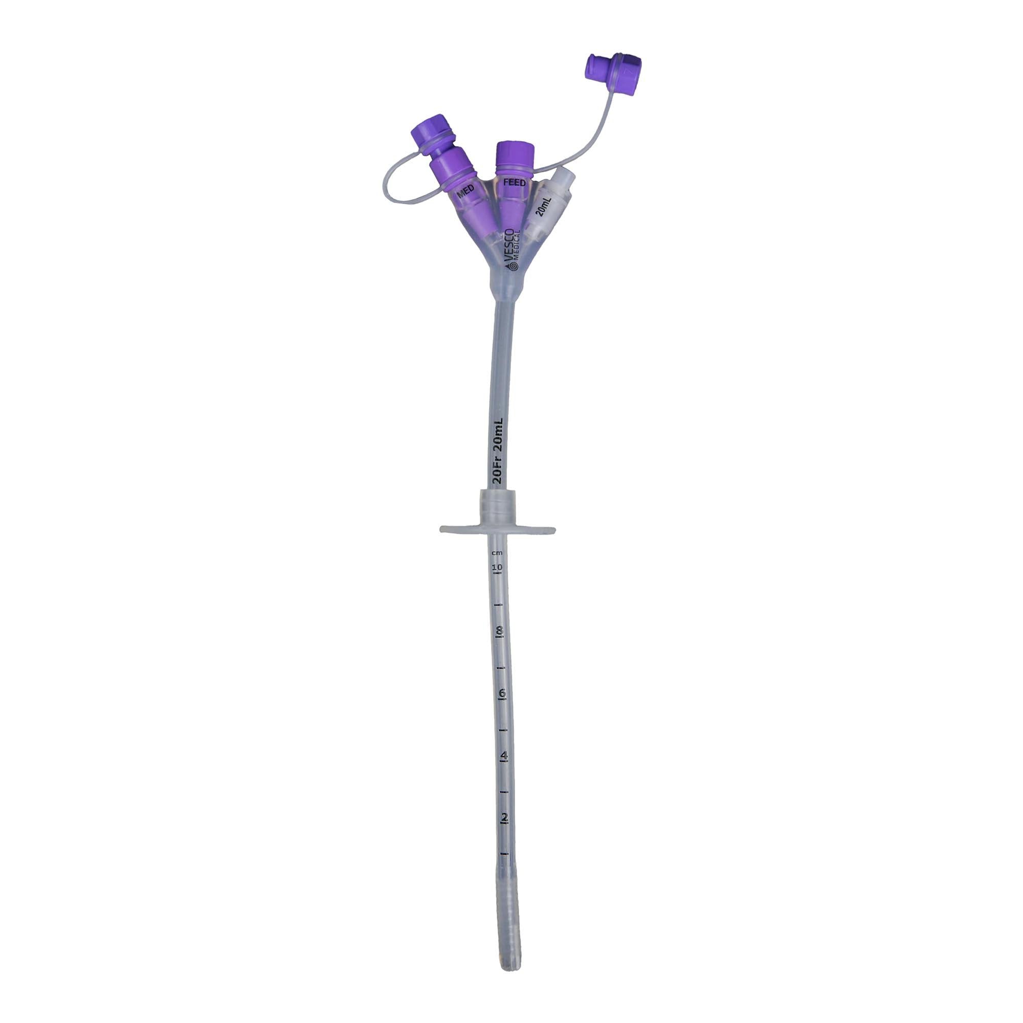 Gastrostomy Feeding Tube Vesco Medical 20 Fr. Silicone Sterile