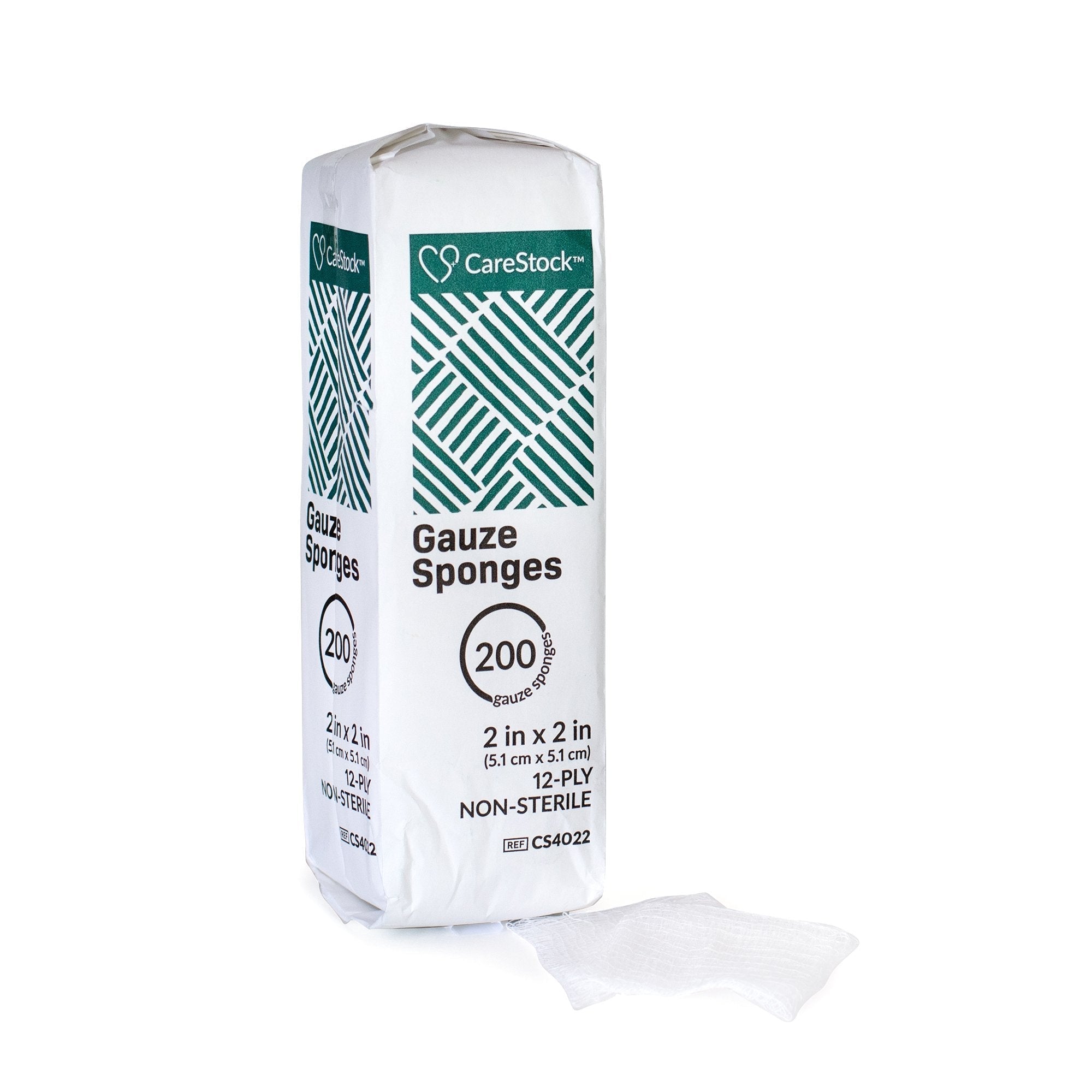 Gauze Sponge CareStock 2 X 2 Inch 12 Ply NonSterile 200 per Pack