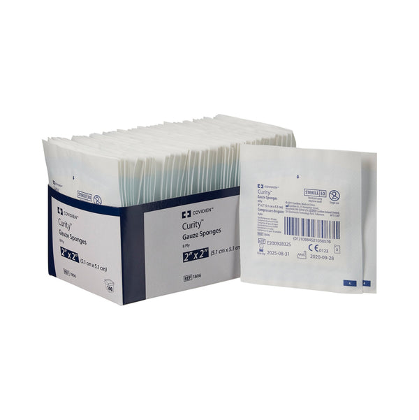 Gauze Sponge Curity 2 X 2 Inch 8 Ply Sterile 2 per Pack