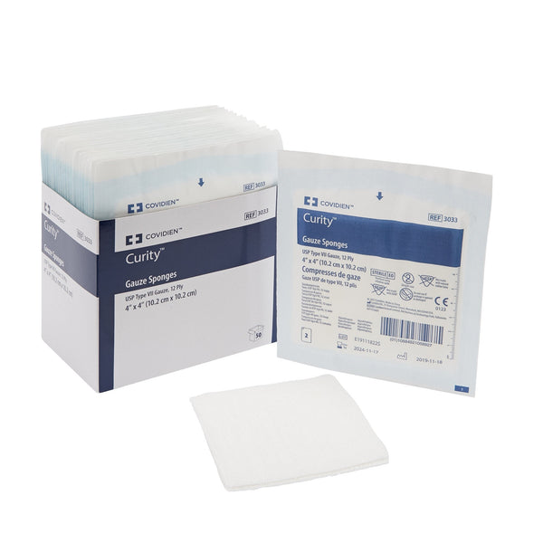 Gauze Sponge Curity 4 X 4 Inch 12 Ply Sterile 2 per Pack