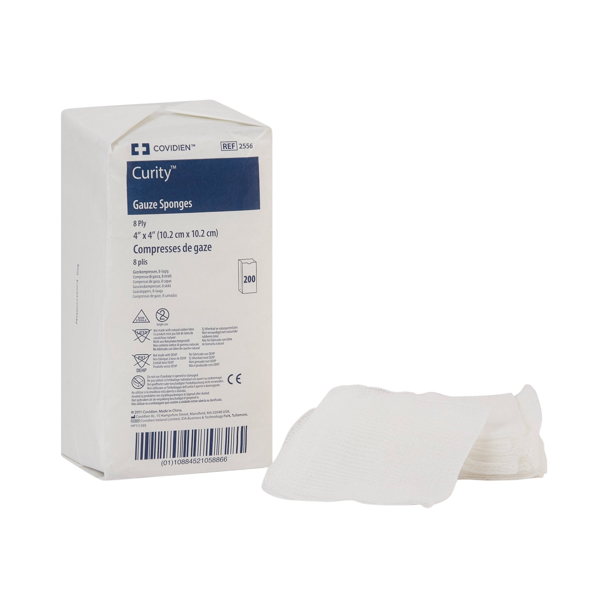 Gauze Sponge Curity 4 X 4 Inch 8 Ply NonSterile 200 per Pack