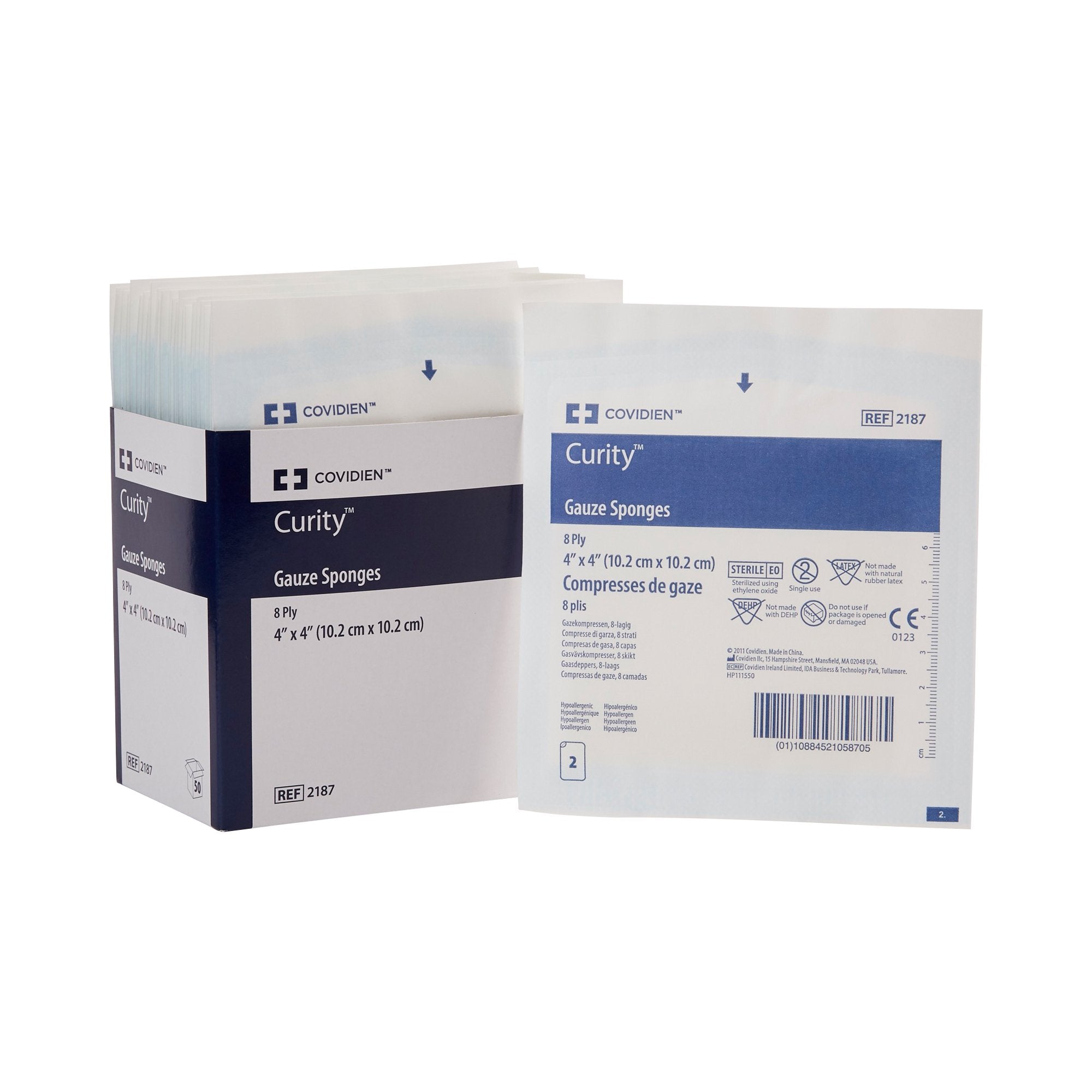 Gauze Sponge Curity 4 X 4 Inch 8 Ply Sterile 2 per Pack