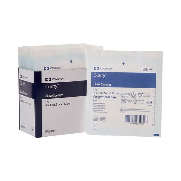 Gauze Sponge Curity 4 X 4 Inch 8 Ply Sterile 2 per Pack