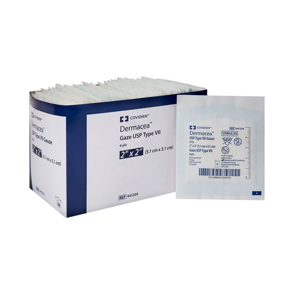 Gauze Sponge Dermacea 2 X 2 Inch 8 Ply Sterile 2 per Pack