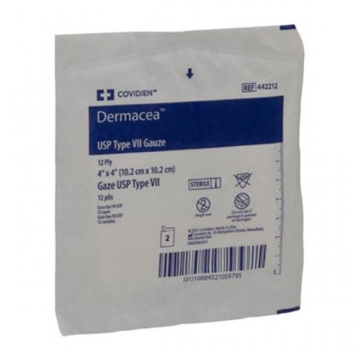 Gauze Sponge Dermacea 4 X 4 Inch 12 Ply Sterile 2 per Pack