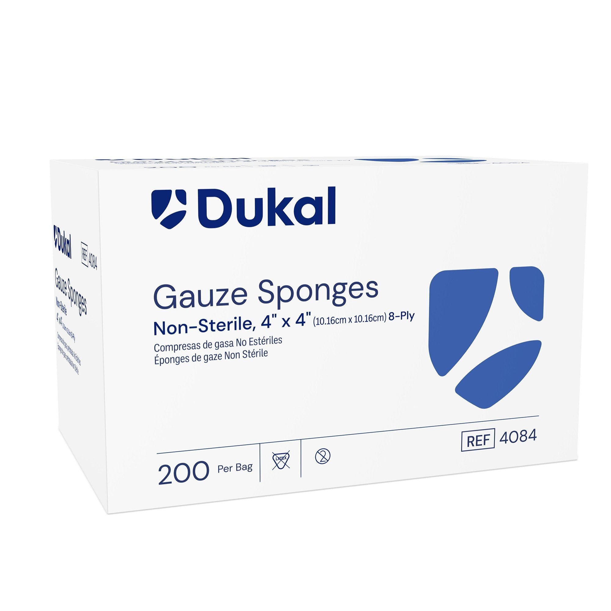 Gauze Sponge Dukal 4 X 4 Inch 8 Ply NonSterile 200 per Pack