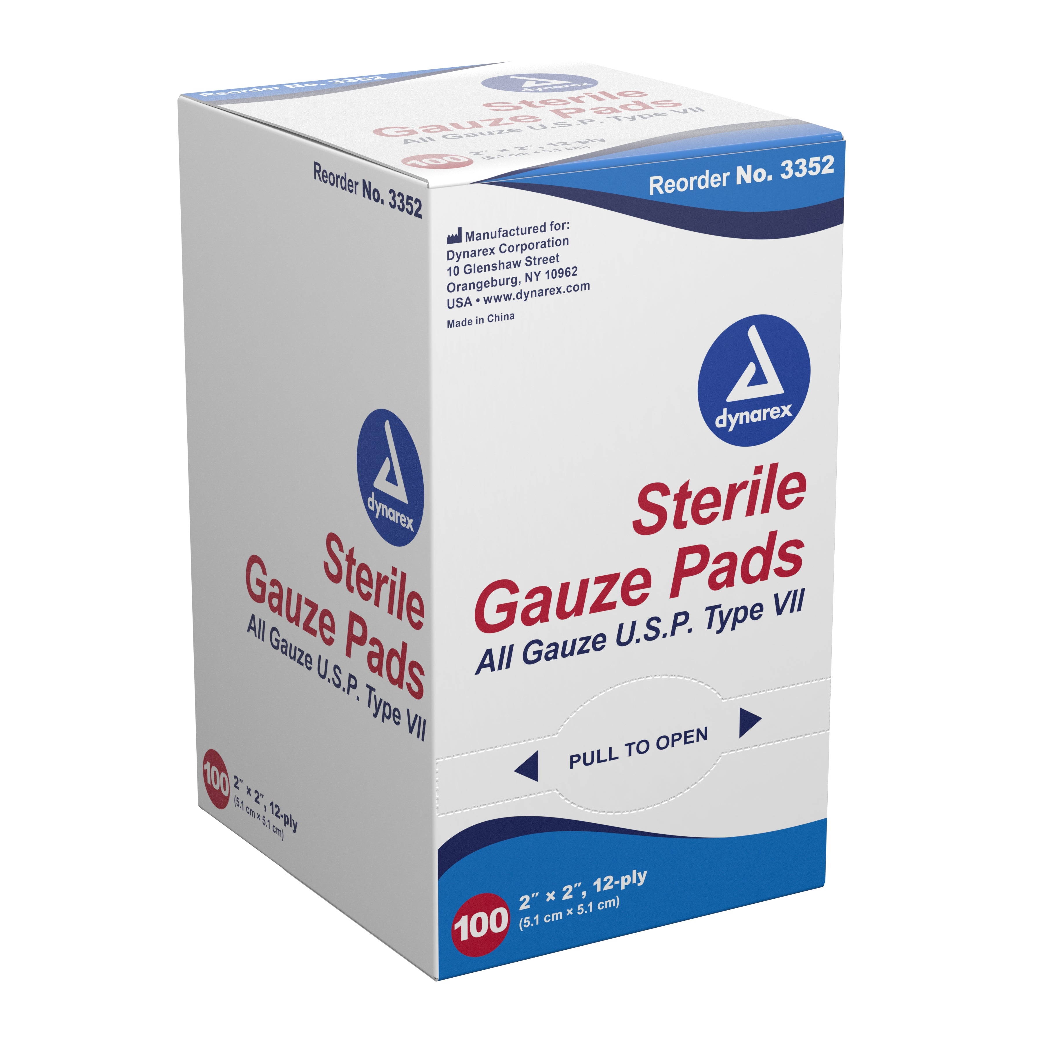 Gauze Sponge Dynarex 2 X 2 Inch 12 Ply Sterile 1 per Pack
