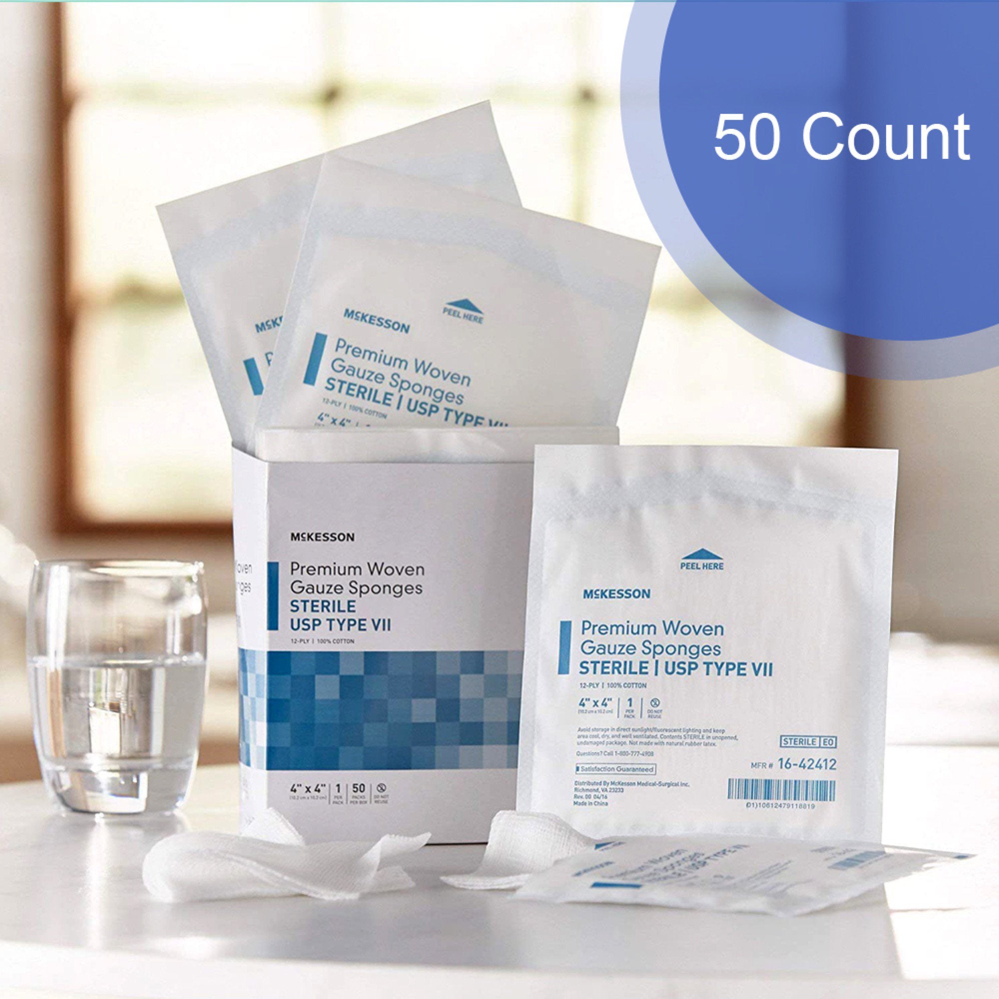 gauze sponge mckesson 4 x 4 inch 12 ply sterile 1 per pack packaging type each