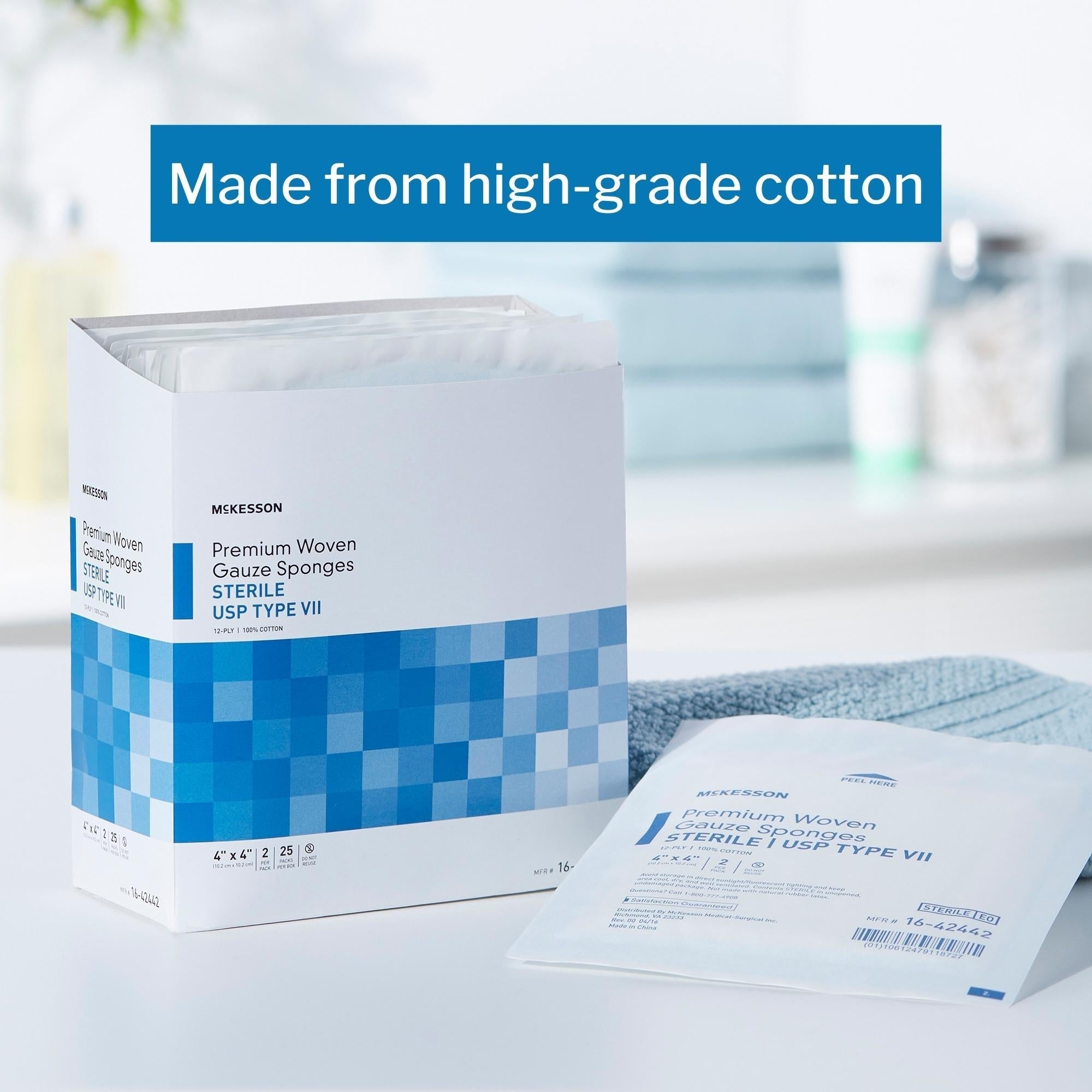 gauze sponge mckesson 4 x 4 inch 12 ply sterile 2 per pack packaging type box