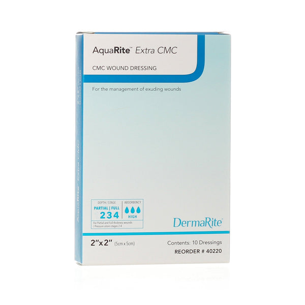 Gelling Fiber Wound Dressing AquaRite Extra CMC 2 X 2 Inch Square Sterile