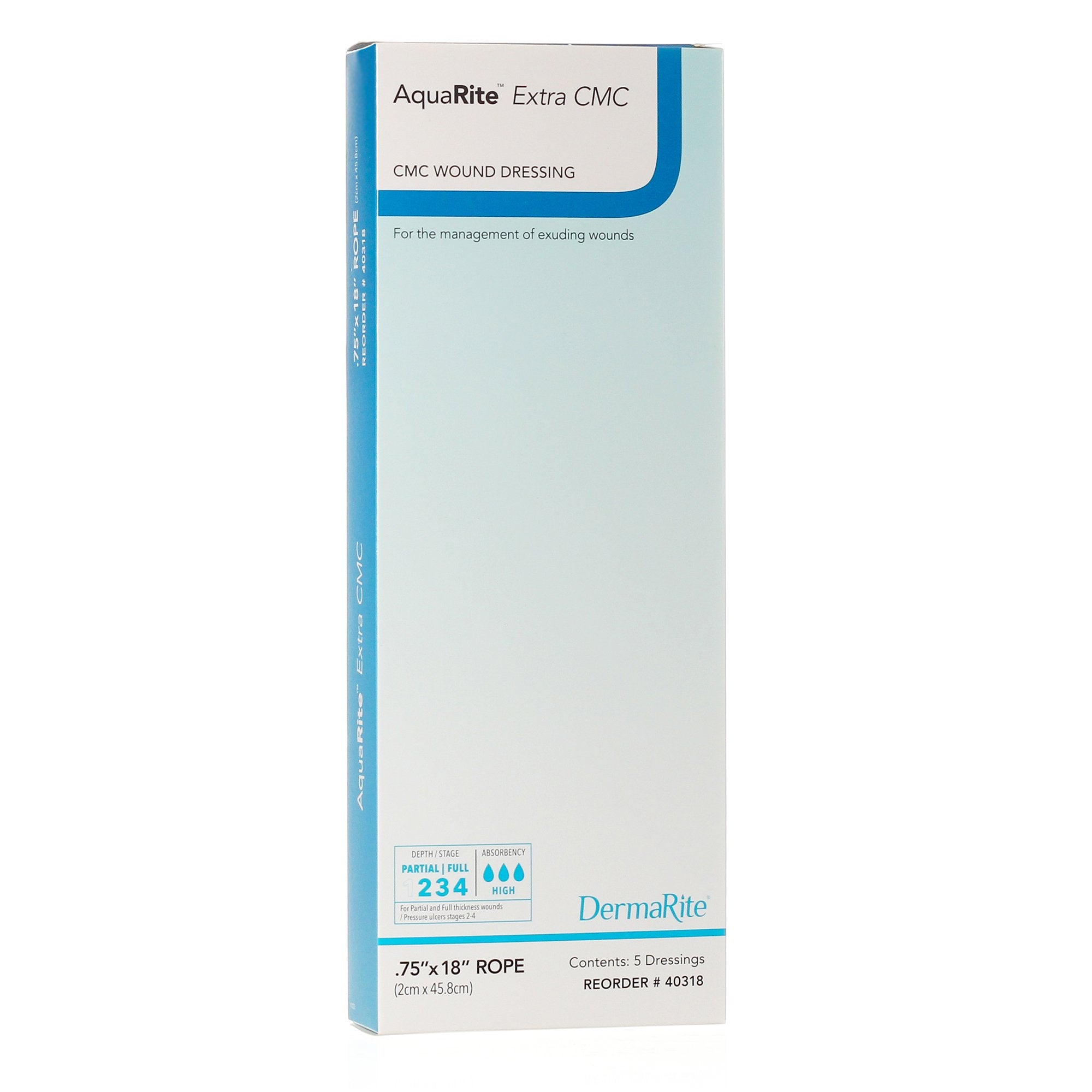 Gelling Fiber Wound Dressing AquaRite Extra CMC 3/4 X 18 Inch Rope Sterile