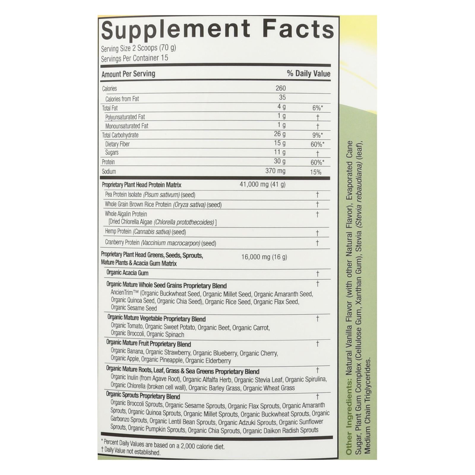 genceutic naturals plant head real meal vanilla 2 3 lb 2