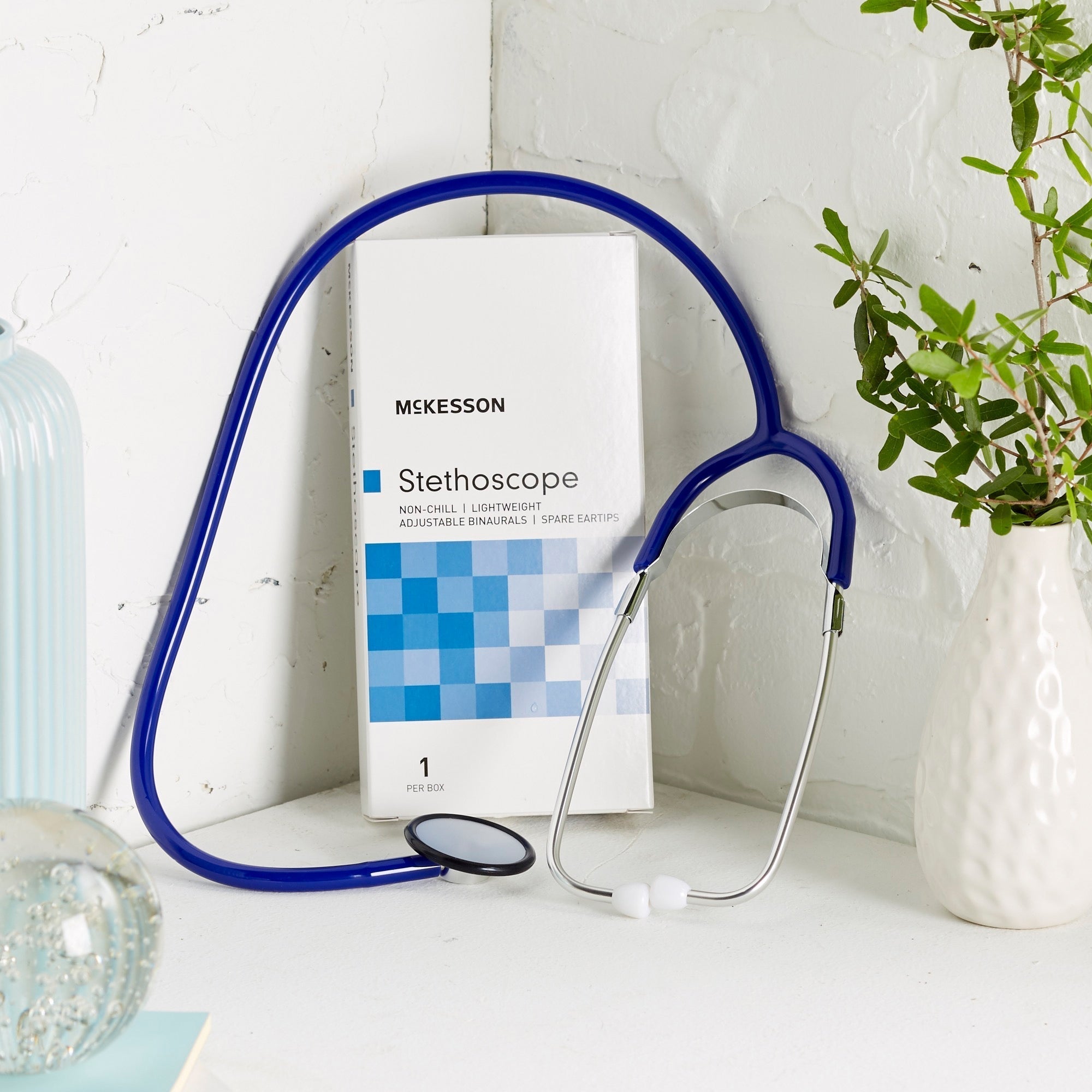 general exam stethoscope mckesson royal blue 1 tube 21 inch tube single sided chestpiece packaging type each