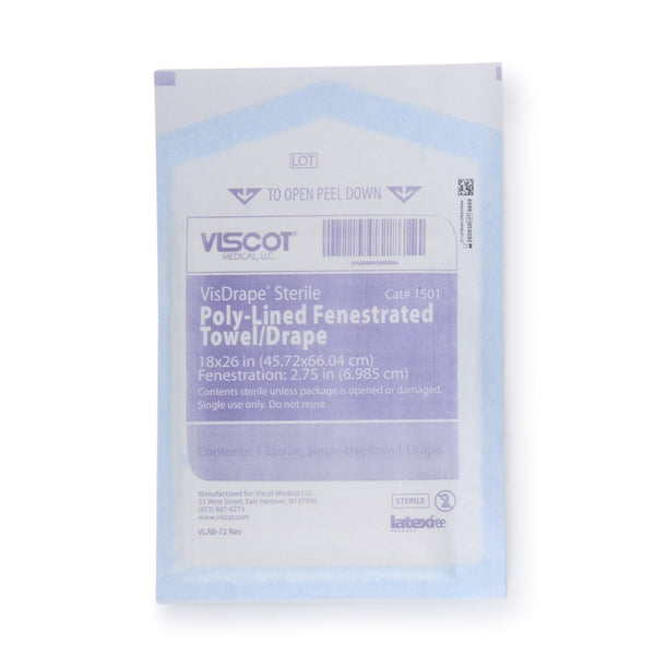 General Purpose Drape VisDrape Poly Lined Towel Drape 18 W X 26 L Inch Sterile