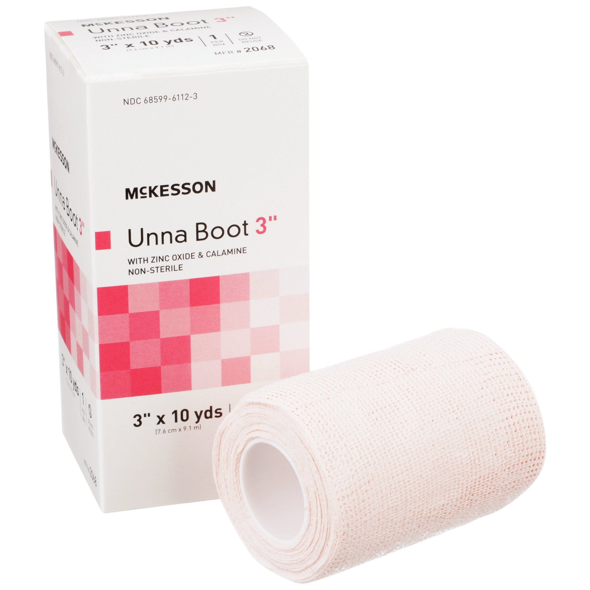 Unna Boot McKesson Zinc Oxide / Calamine 3 Inch X 10 Yard