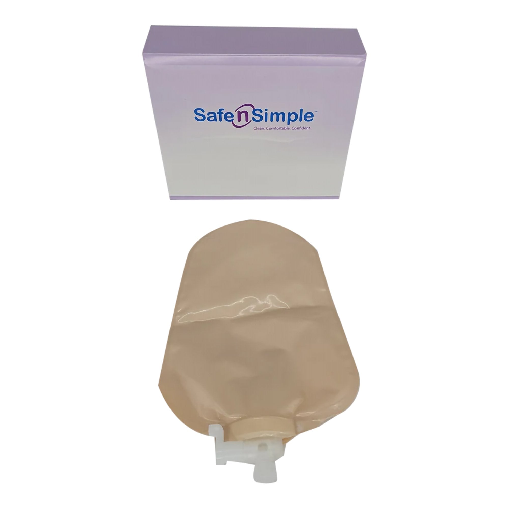 Urostomy Pouch Safe n' Simple Two-Piece System 9 Inch Length Without Barrier Drainable