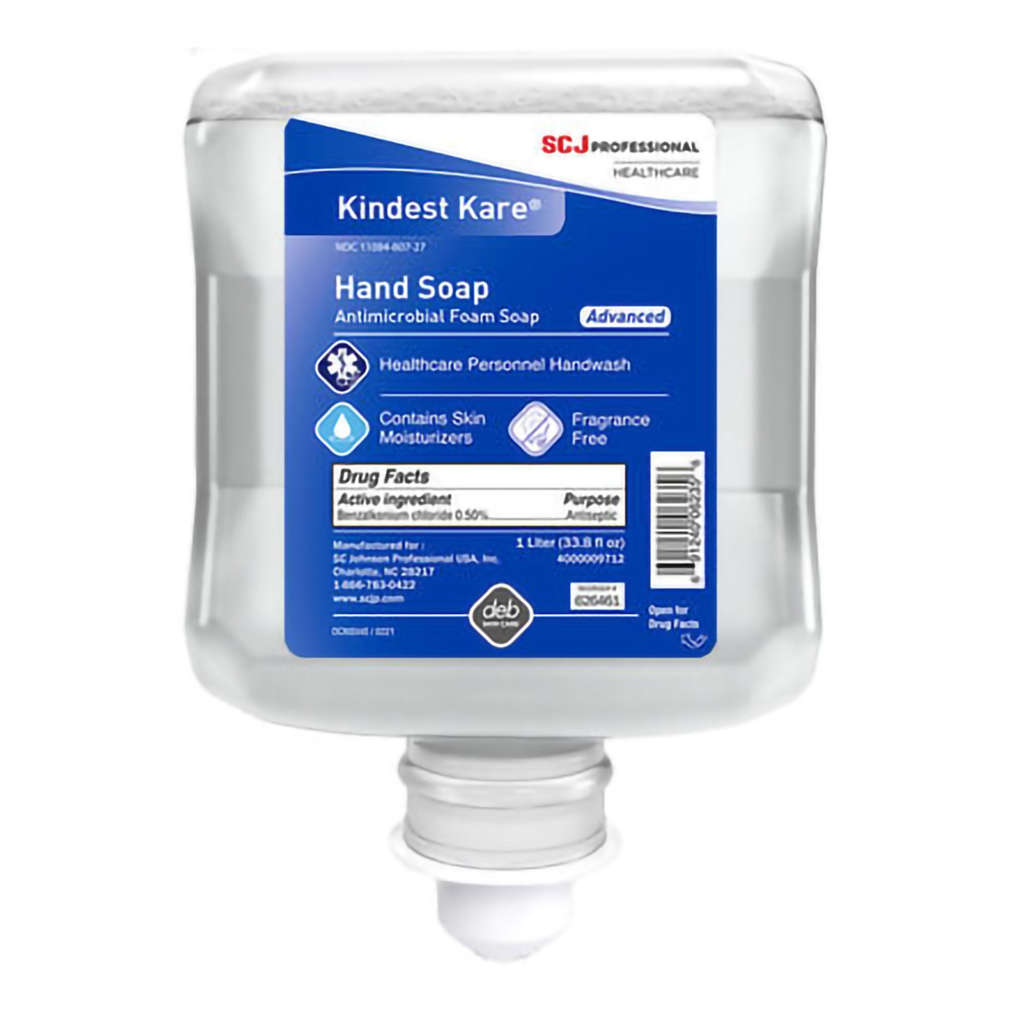 Antimicrobial Soap Kindest Kare Advanced Foaming 1,000 mL Dispenser Refill Bottle Unscented, Packaging Type- Case