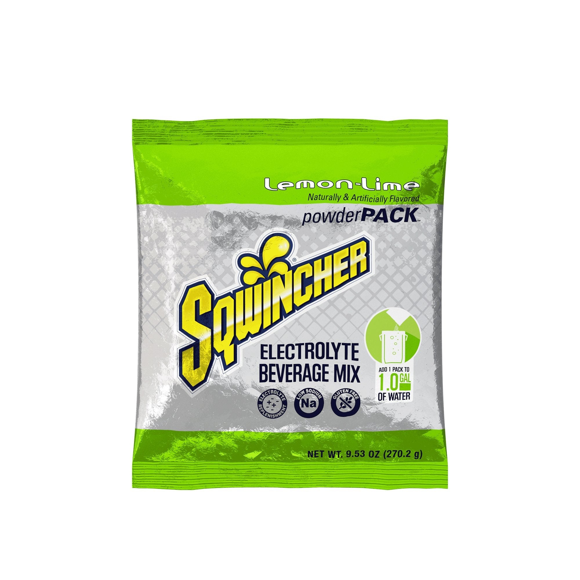 Oral Electrolyte Solution Sqwincher Powder Pack Lemon-Lime Flavor 9.53 oz. Electrolyte