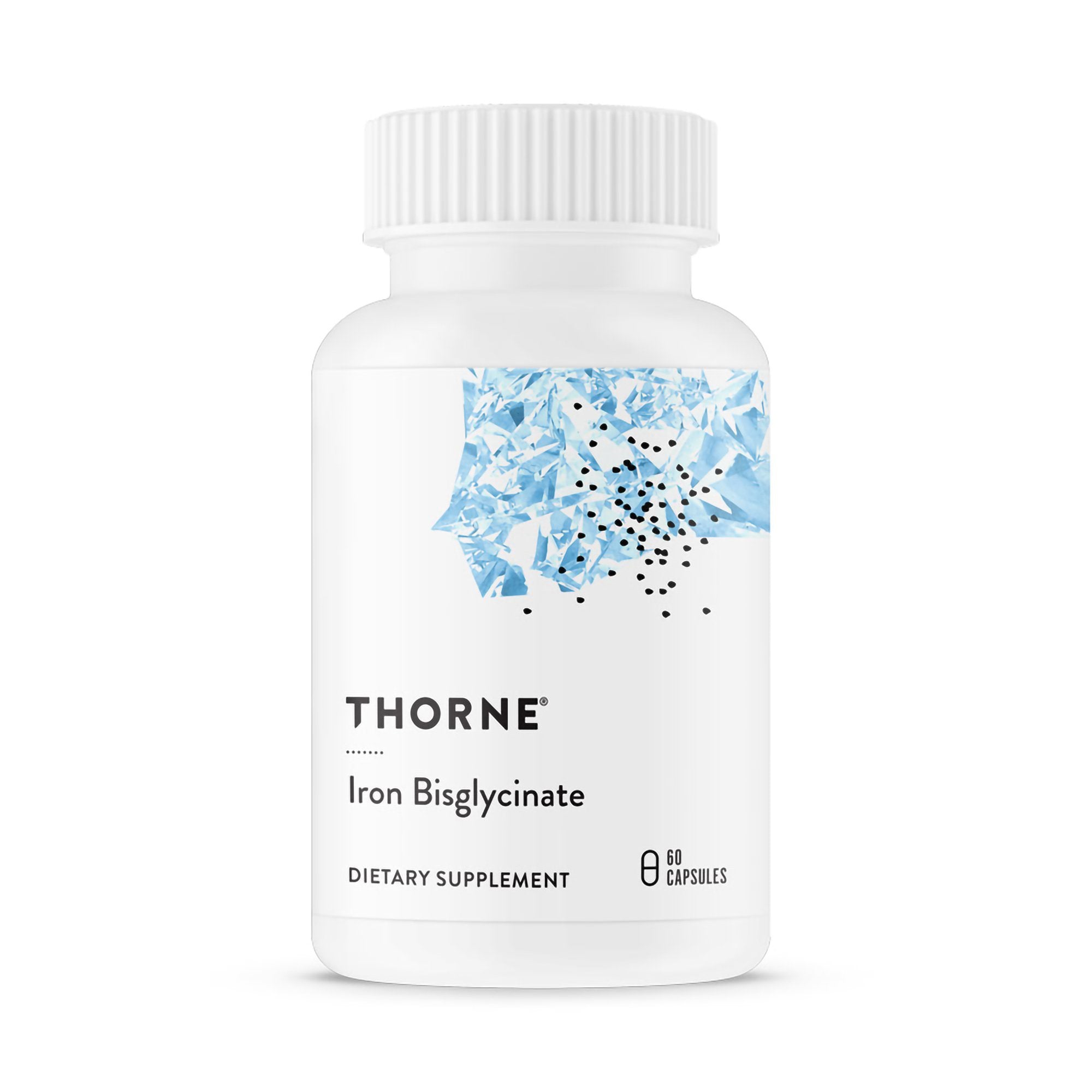 Dietary Supplement THORNE® Iron Bisglycinate Iron (as Ferrochel® Ferrous Bisglycinate Chelate) 25 mg Strength Capsule 60 per Bottle