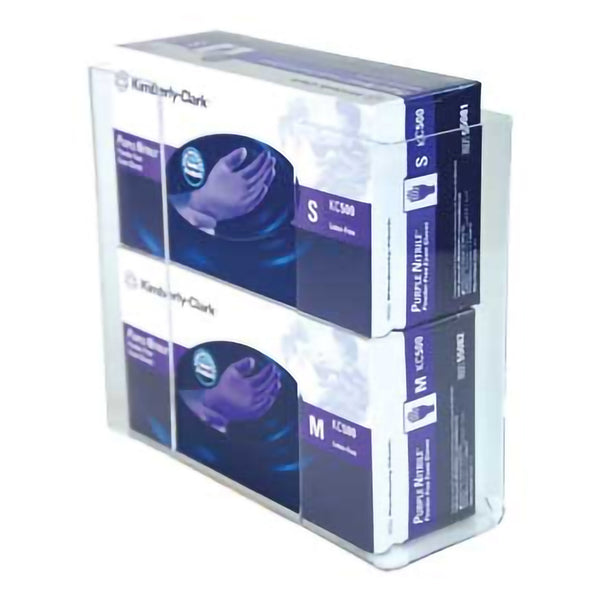 Glove Box Holder Horizontal Mounted 2 Box Capacity Clear 3 1/2 X 9 1/2 X 11 Inch Acrylic