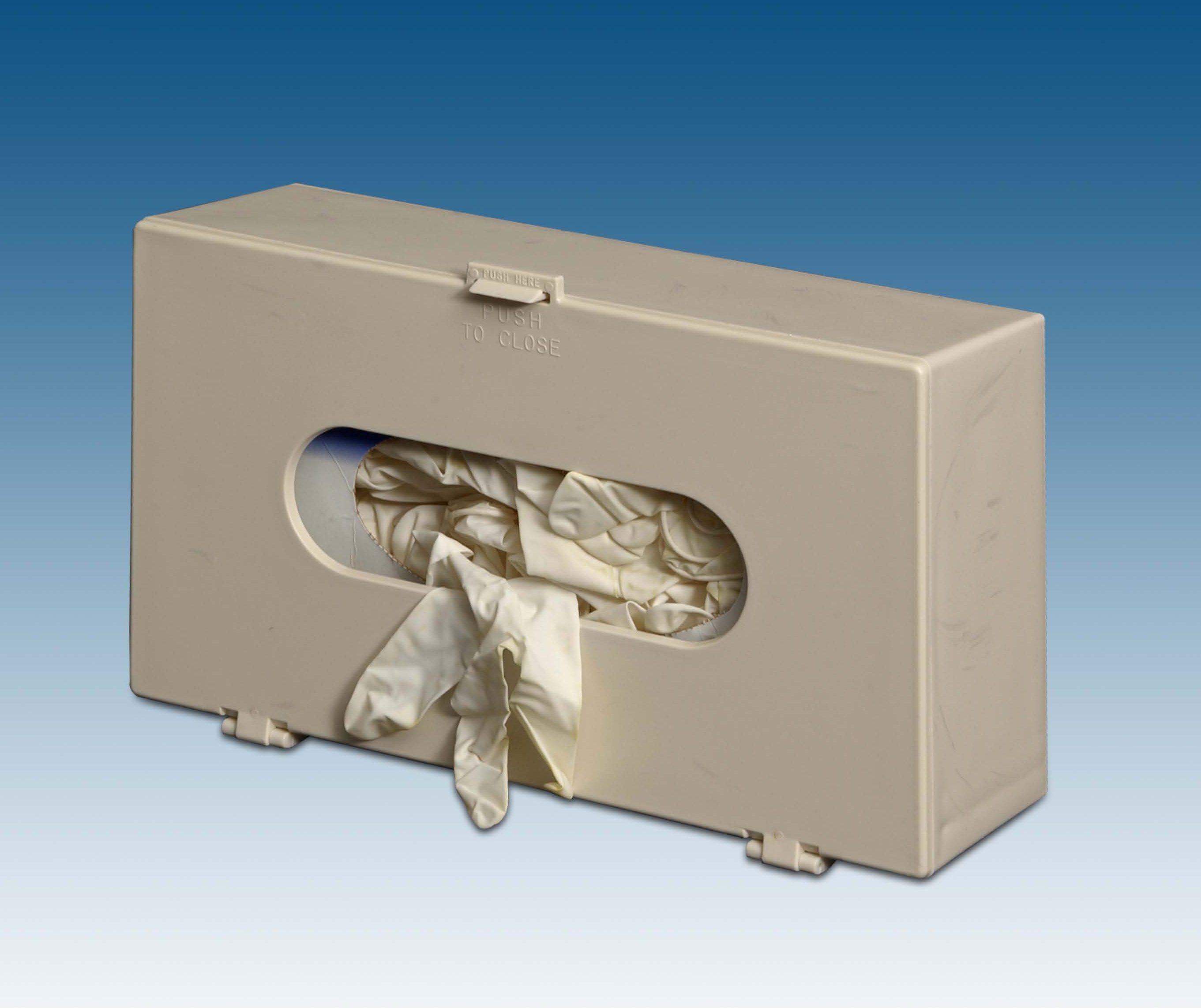 Glove Box Holder Horizontal or Vertical Mounted 1 Box Capacity Beige 4 X 7 X 11 3/4 Inch Plastic