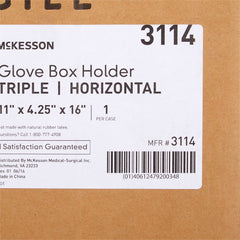 glove box holder mckesson horizontal mounted 3 box capacity clear 4 1 4 x 11 x 16 inch plastic packaging type each