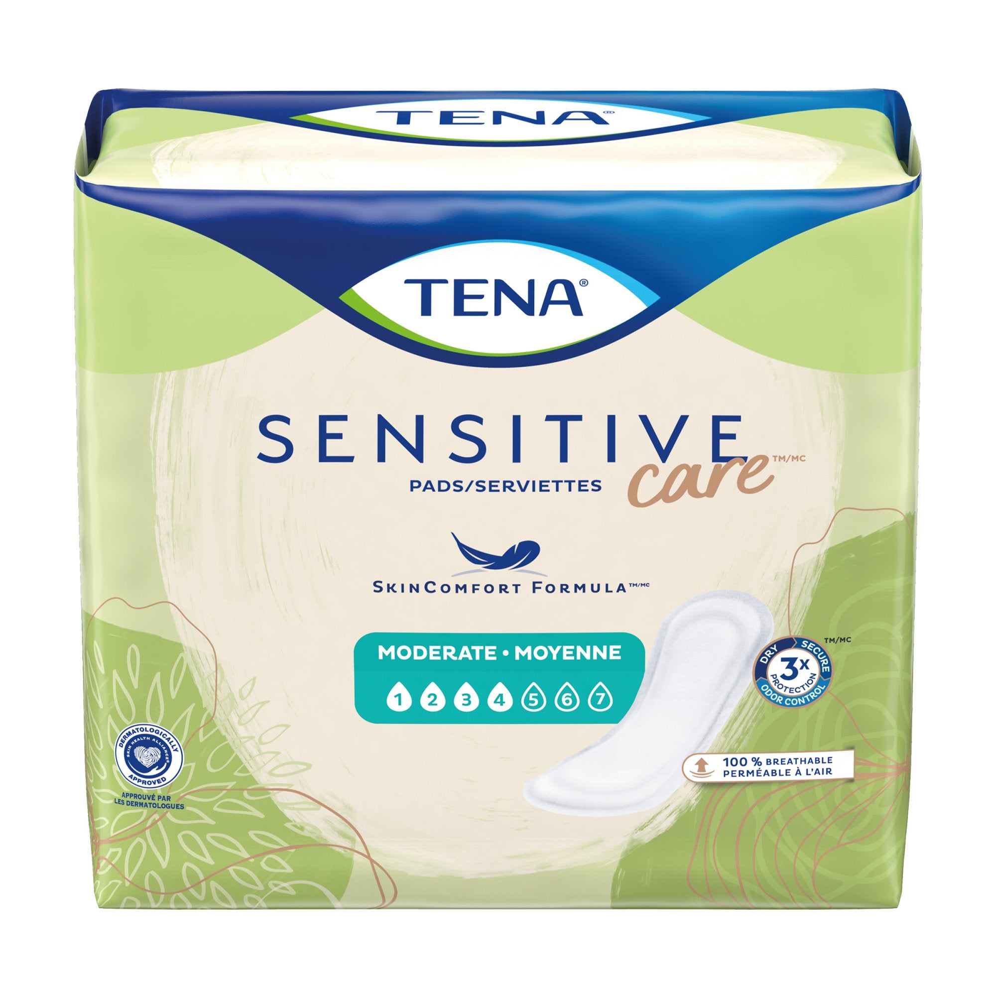 Bladder Control Pad TENA Sensitive Care Moderate 11 Inch Length Moderate Absorbency Dry-Fast Core One Size Fits Most, Packaging Type- Case