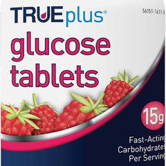 glucose supplement trueplus 50 per bottle chewable tablet raspberry flavor packaging type case