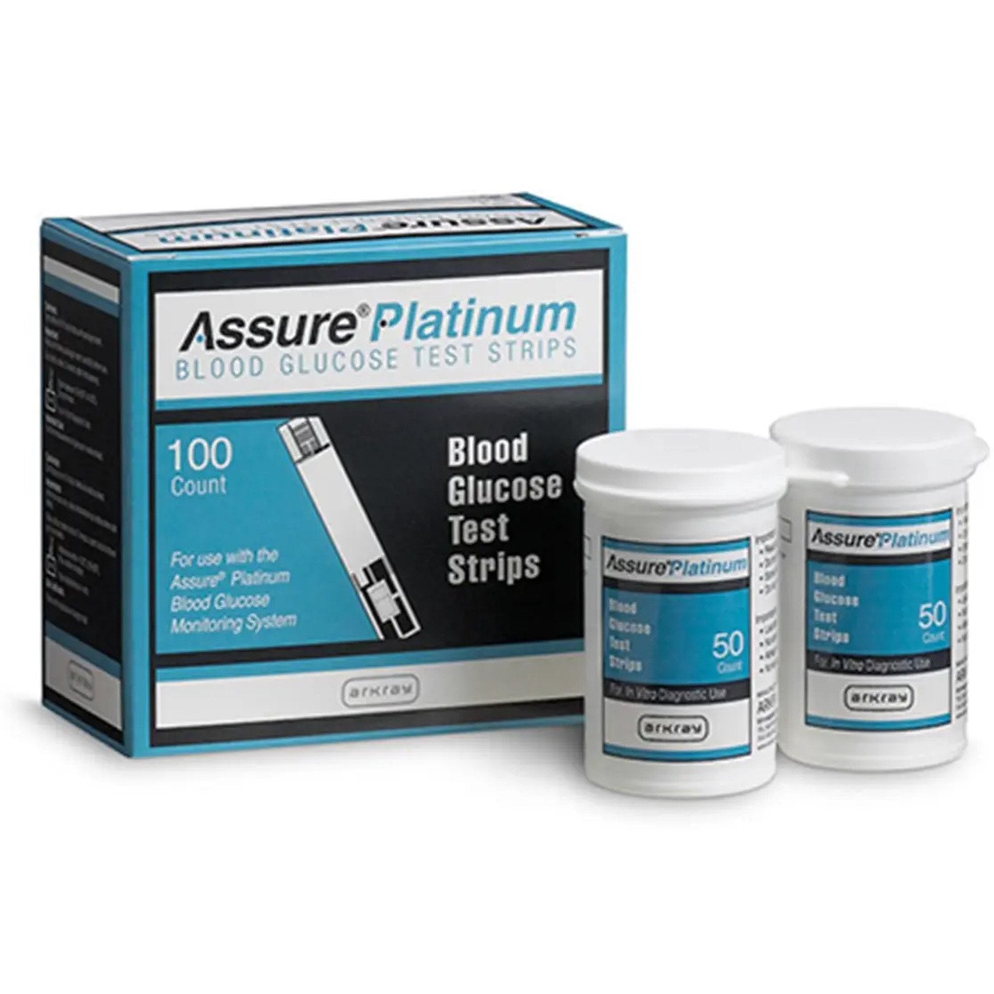 Blood Glucose Test Strips Assure Platinum 100 Strips per Pack, Packaging Type- Box