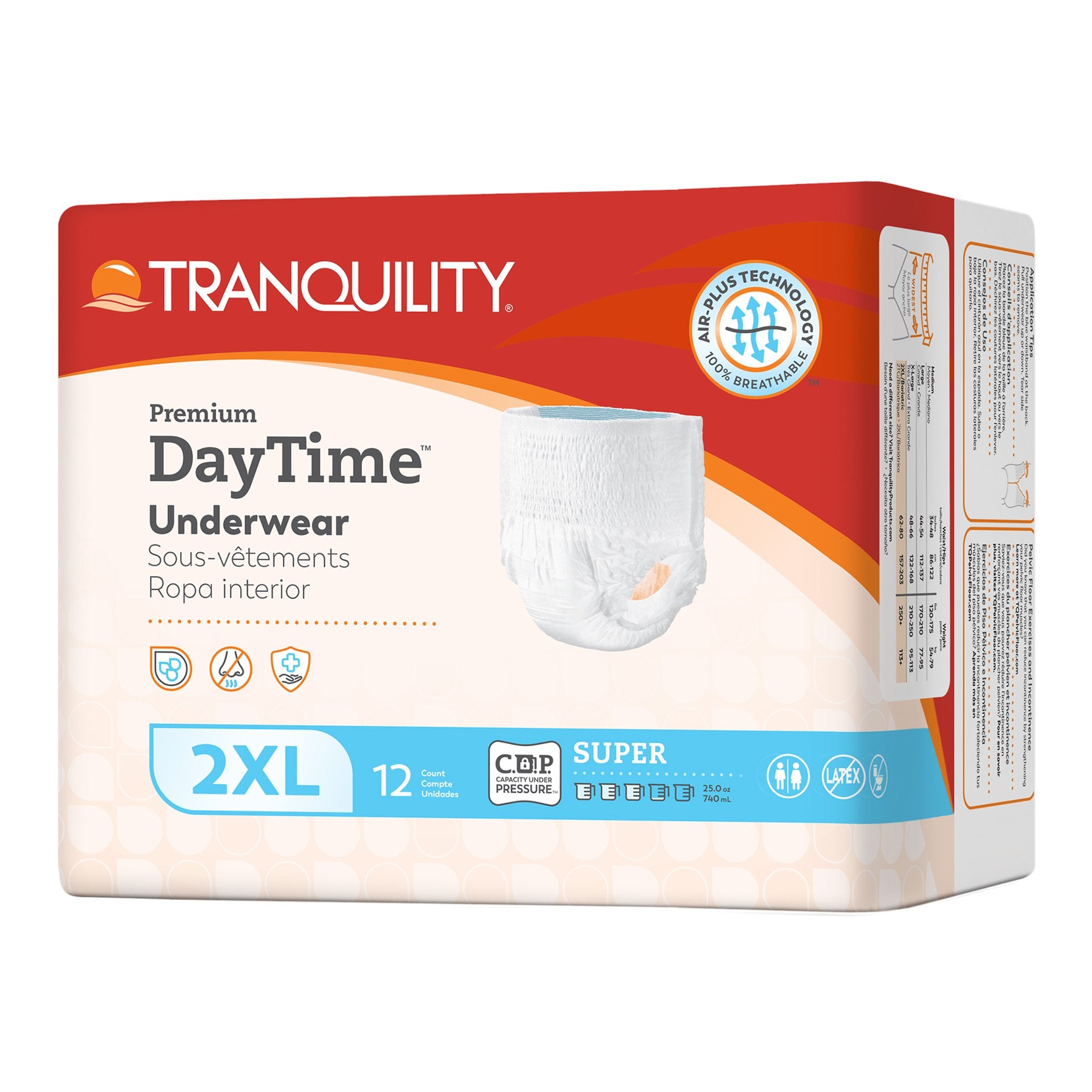 Unisex Adult Absorbent Underwear Tranquility Premium DayTime Pull On with Tear Away Seams 2X-Large Disposable Heavy Absorbency, Packaging Type- Case