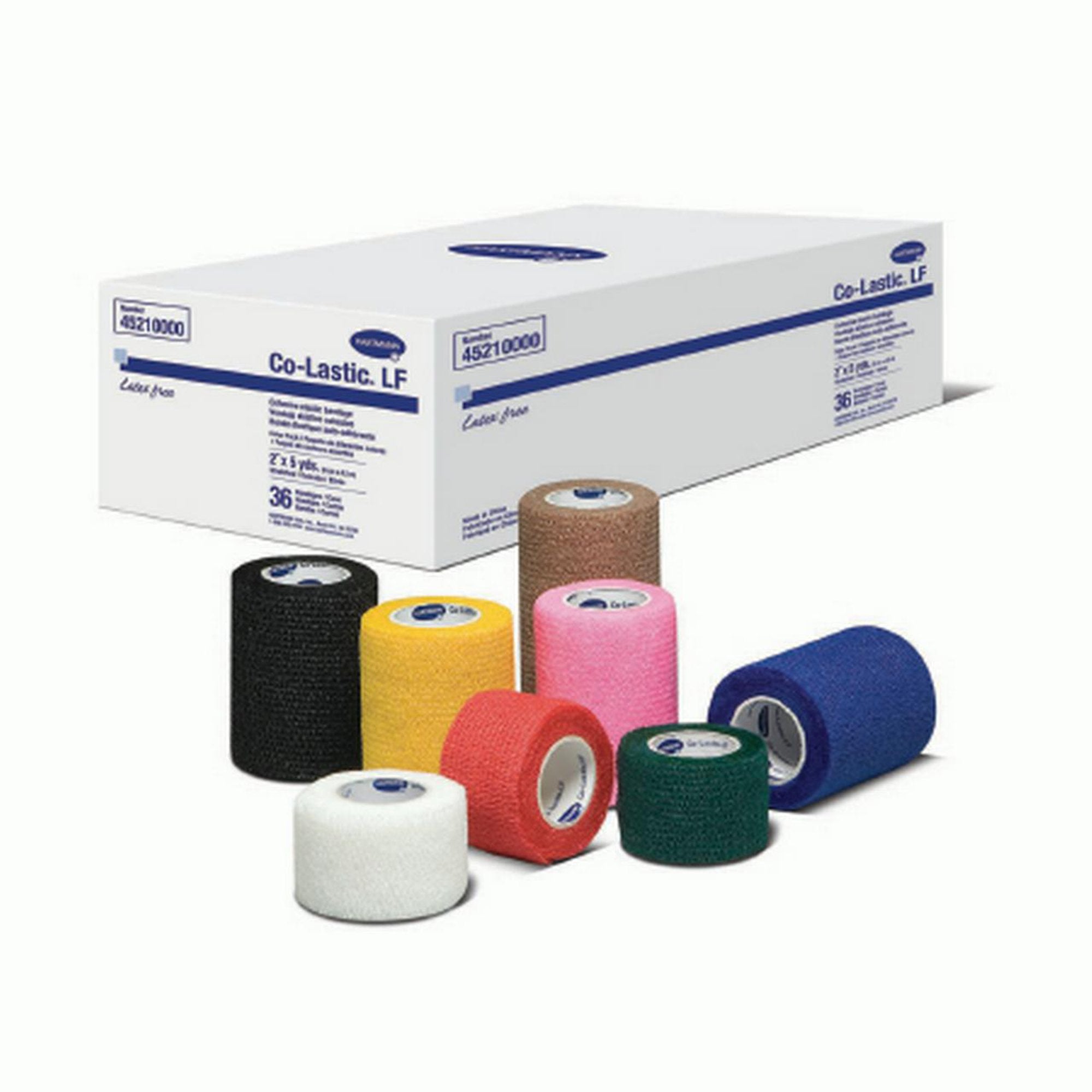 Cohesive Bandage Co-Lastic 2 Inch X 5 Yard Self-Adherent Closure Assorted Colors NonSterile Standard Compression, Packaging Type- Case