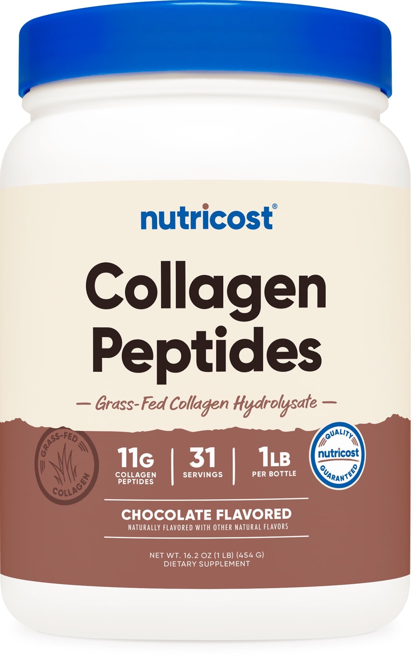 Grass Fed Collagen Powder 1LB (Chocolate)   Non Gmo, Gluten Free Supplement
