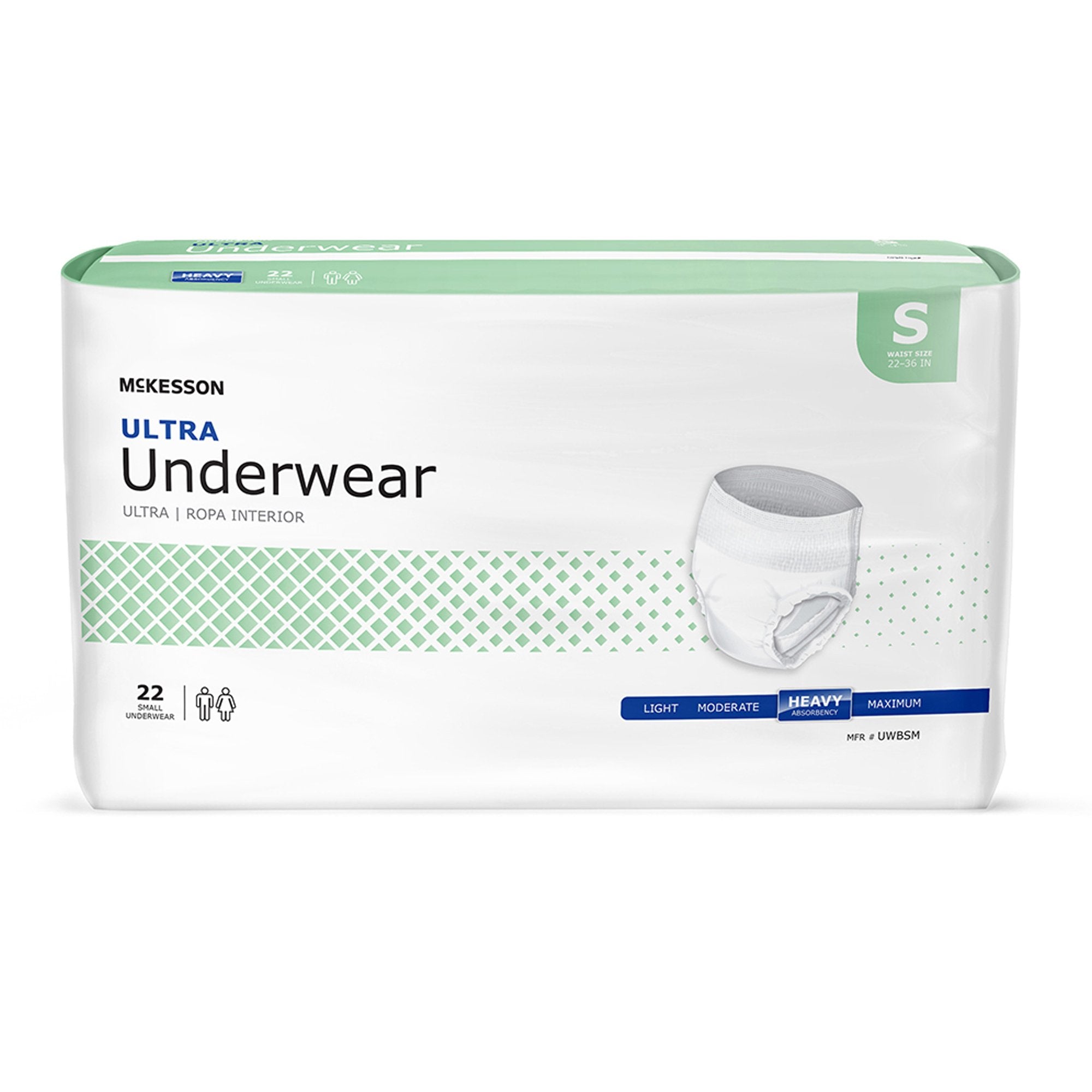 Unisex Adult Absorbent Underwear McKesson Ultra Pull On with Tear Away Seams Small Disposable Heavy Absorbency, Packaging Type- Case