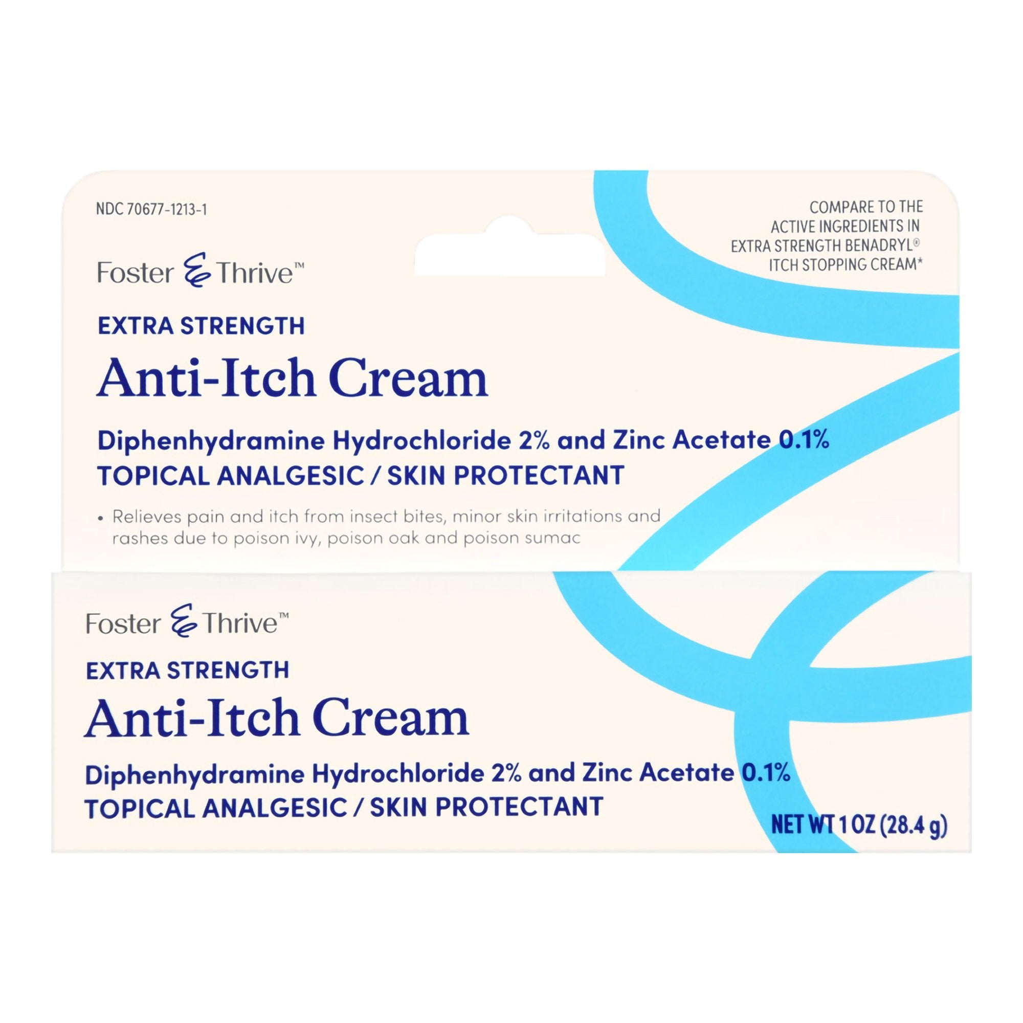 Itch Relief Foster & Thrive 2% - 0.1% Strength Cream 1 oz. Tube, Packaging Type- Each