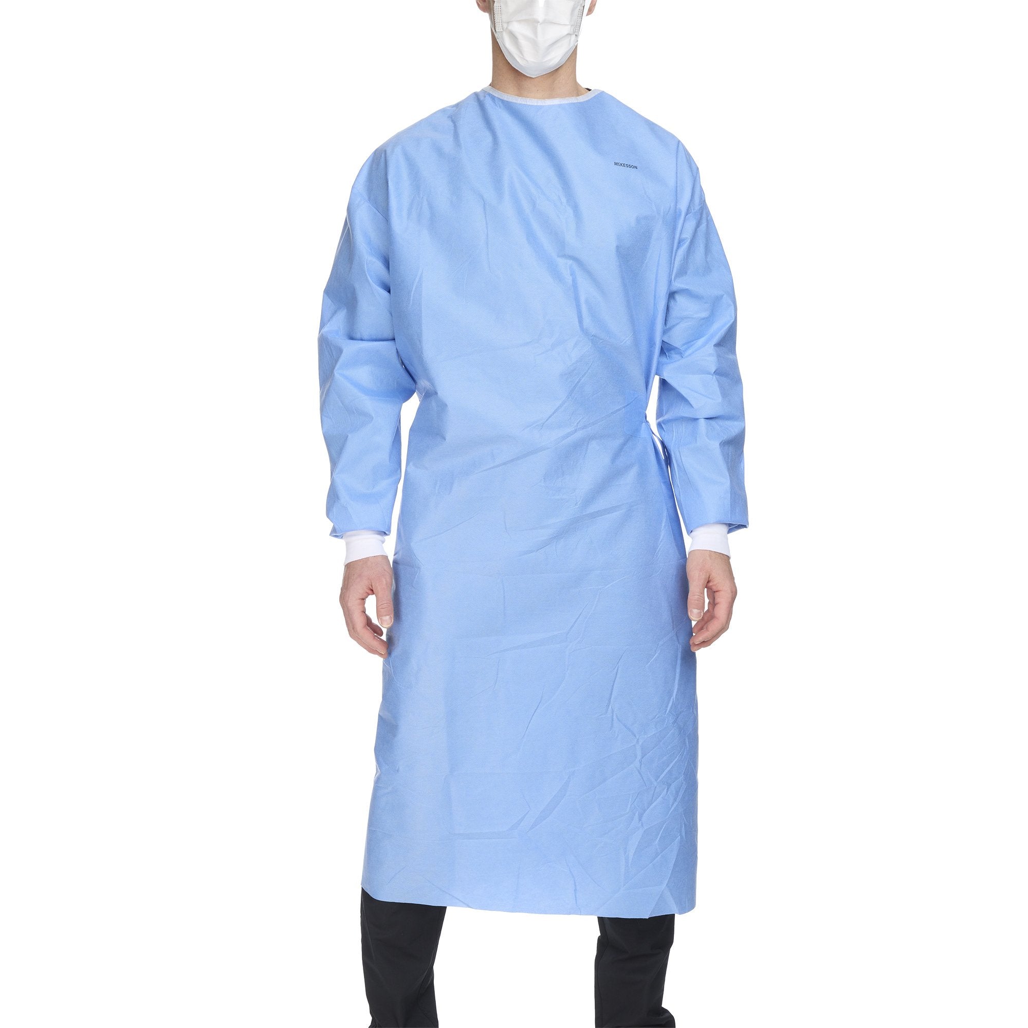 Non-Reinforced Surgical Gown with Towel McKesson X-Large Blue Sterile AAMI Level 3 Disposable, Packaging Type - Packet