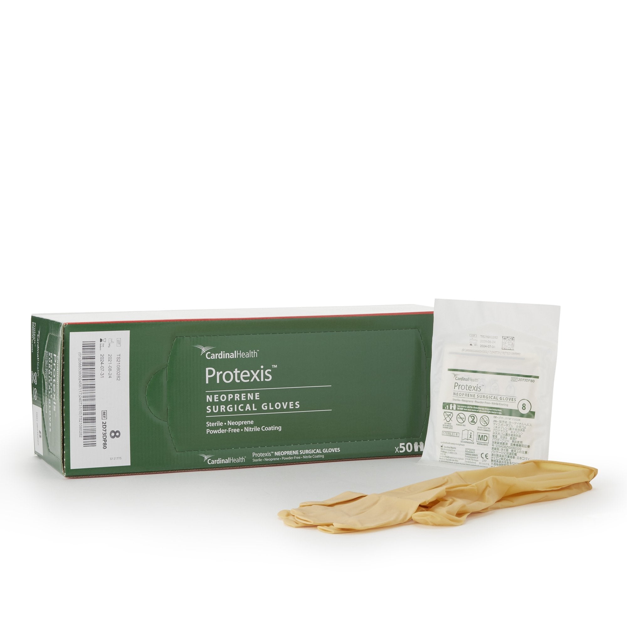 Surgical Glove Protexis (formerly Duraprene Plus ) Size 8 Sterile Polychloroprene Standard Cuff Length Smooth Ivory Chemo Tested, Packaging Type- Box