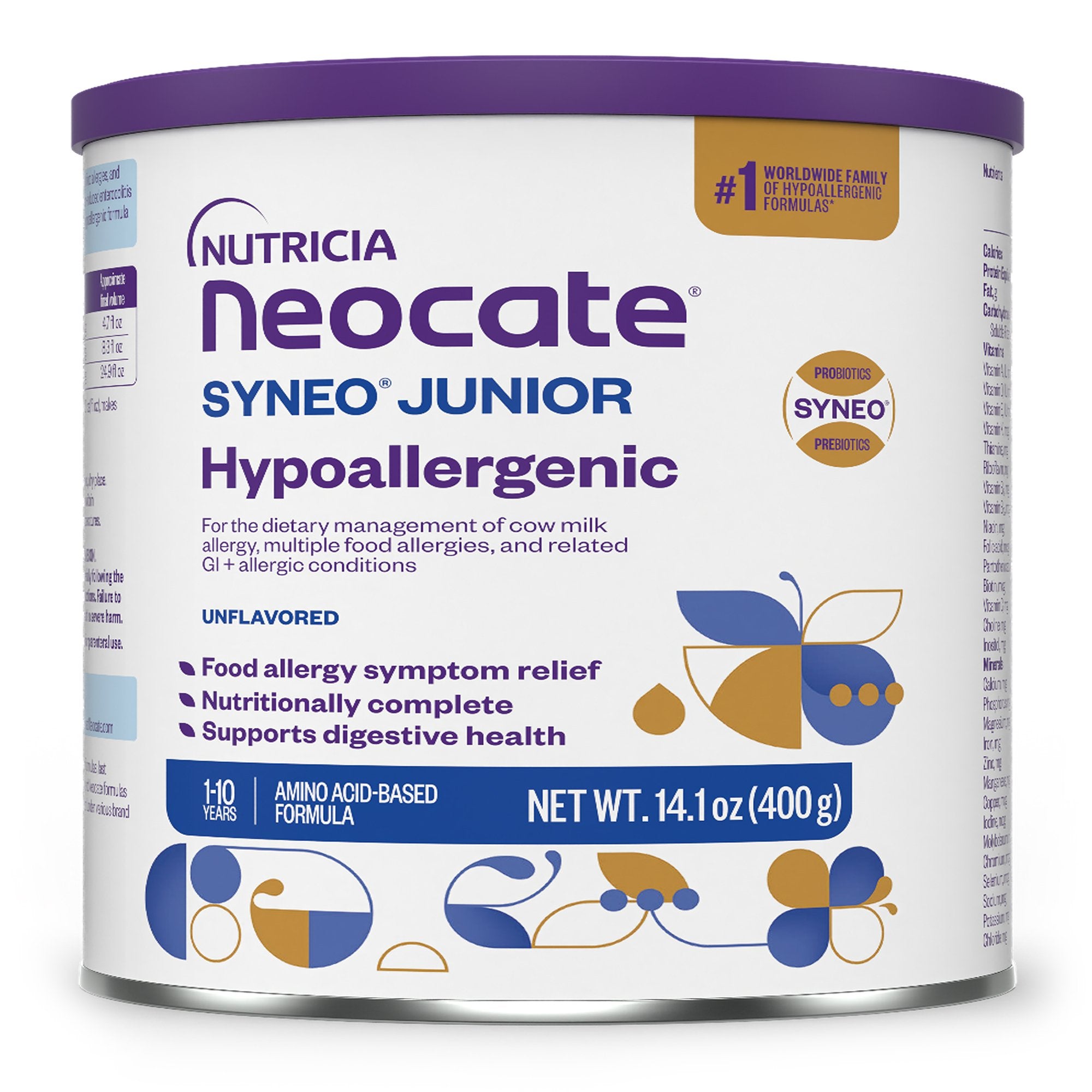 Pediatric Oral Supplement Neocate® Syneo® Junior Unflavored 14.1 oz. Can Powder Amino Acid Food Allergies