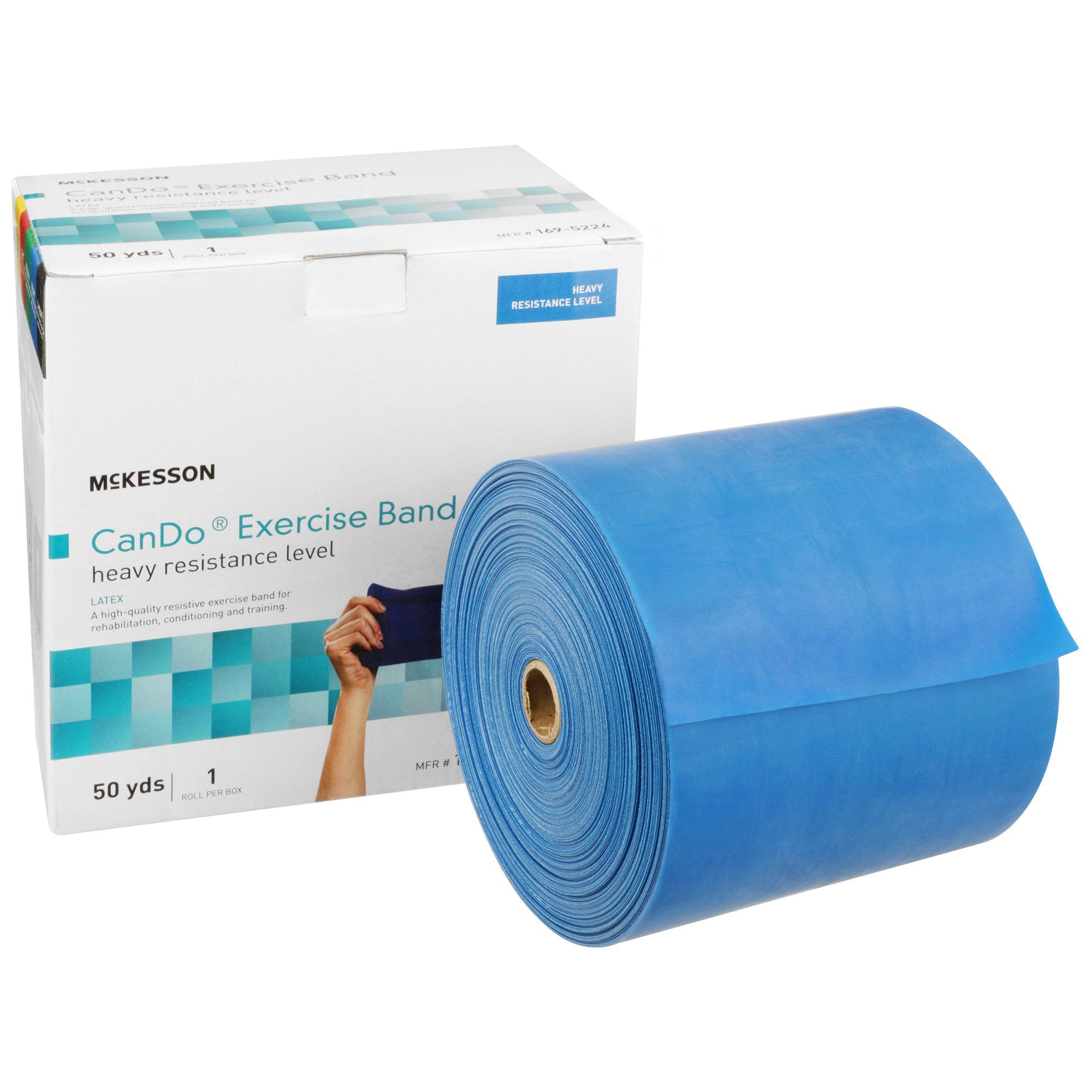 Exercise Resistance Band McKesson CanDo Blue 5 Inch X 50 Yard Heavy Resistance, Packaging Type- Each