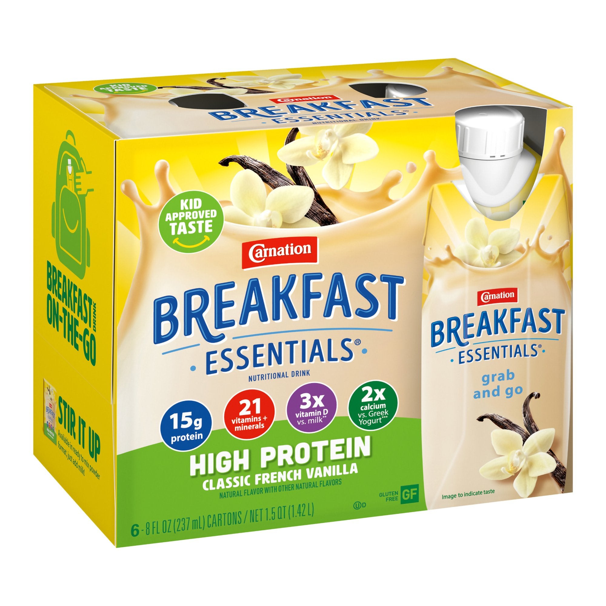 Oral Supplement Carnation Breakfast Essentials High Protein French Vanilla Flavor Liquid 8 oz. Bottle, Packaging Type- Case