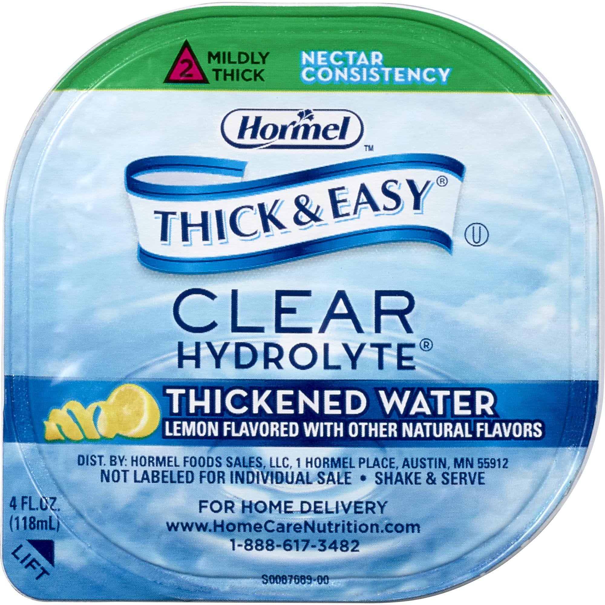 Thickened Water Thick & Easy Hydrolyte 4 oz. Portion Cup Lemon Flavor Liquid IDDSI Level 2 Mildly Thick, Packaging Type- Case