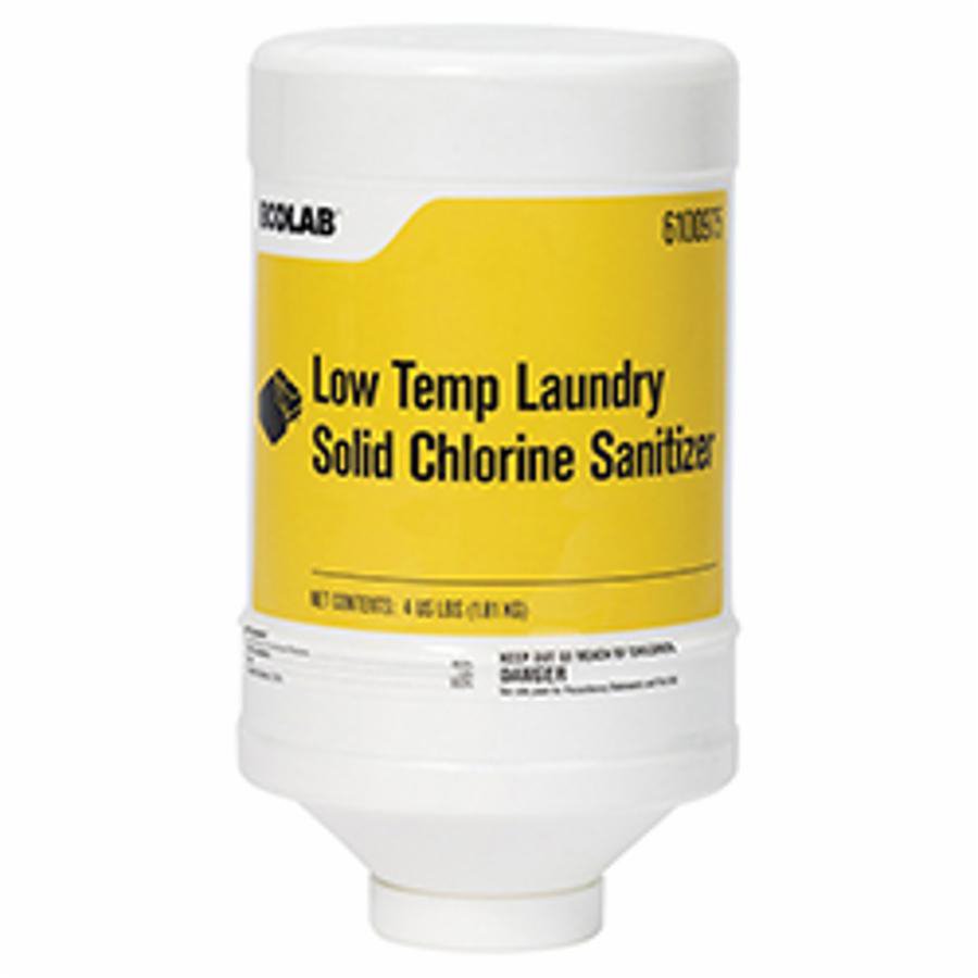 Laundry Sanitizer Low-Temp 4 lbs. Dispenser Bottle Solid Chlorine Scent, Packaging Type- Case