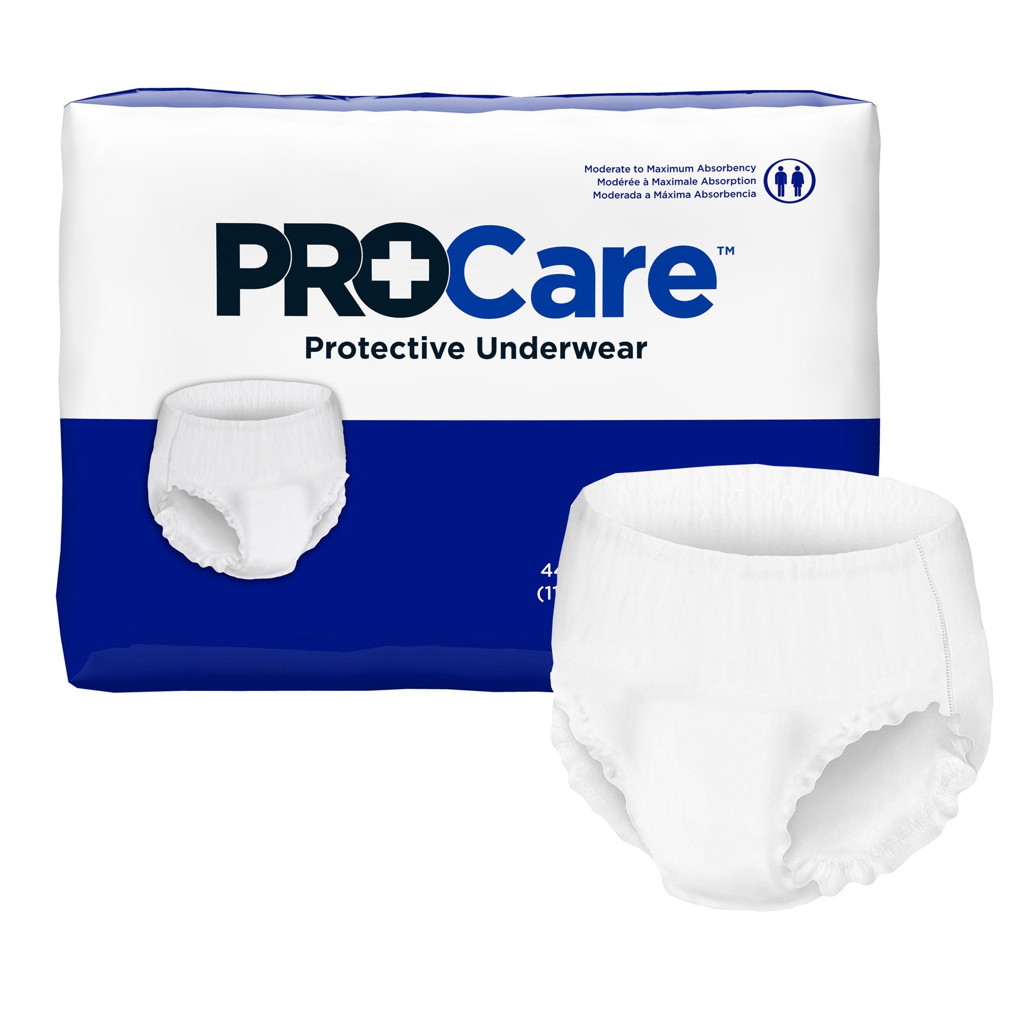 Unisex Adult Absorbent Underwear ProCare Pull On with Tear Away Seams Large Disposable Moderate Absorbency, Packaging Type- Case