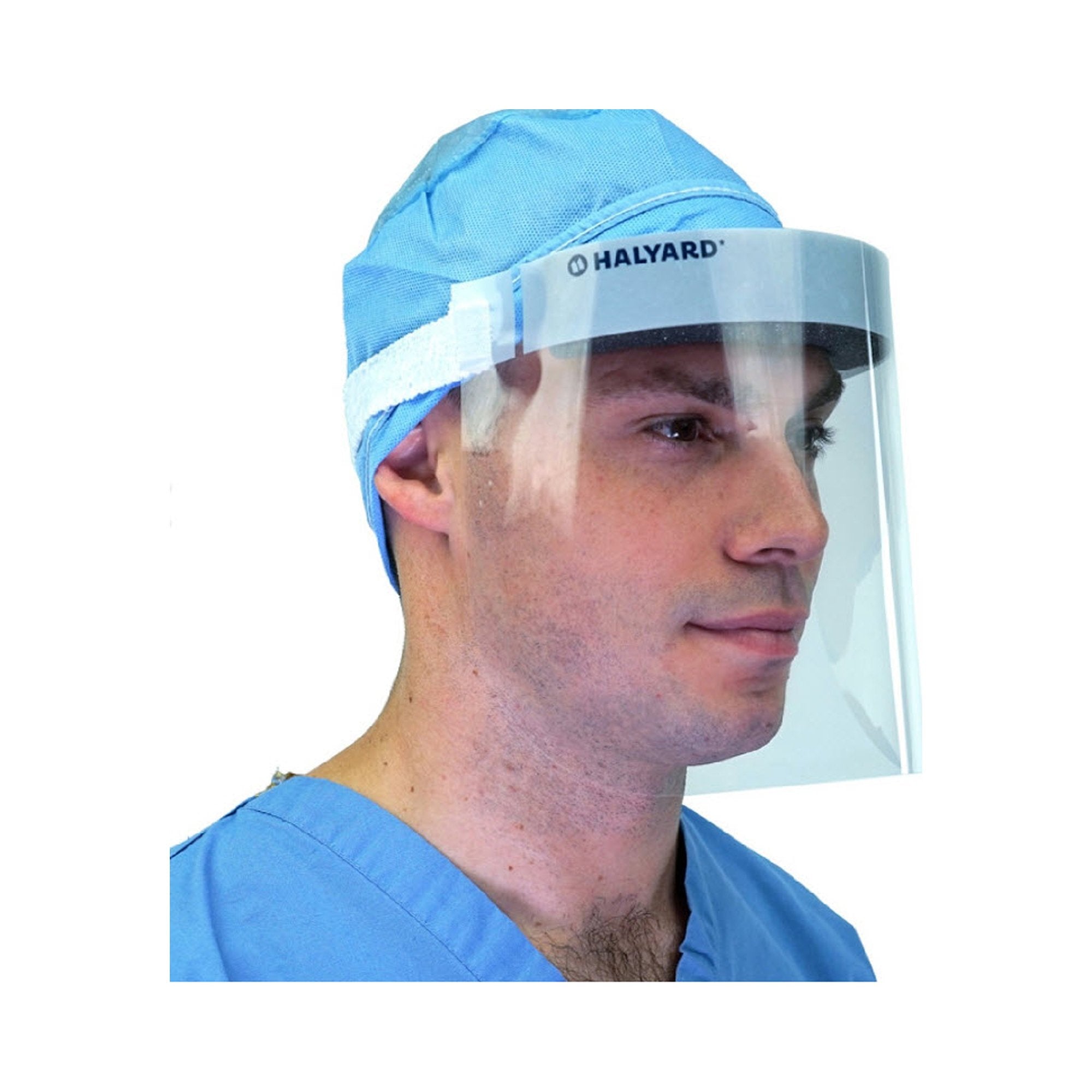 Face Shield Halyard One Size Fits Most Full Length Anti fog Disposable NonSterile